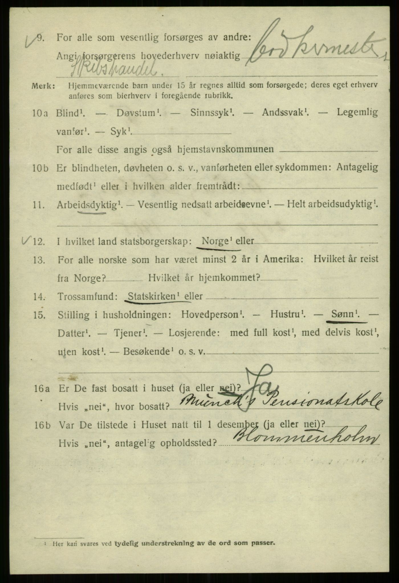 SAB, 1920 census for Bergen, 1920, p. 202007