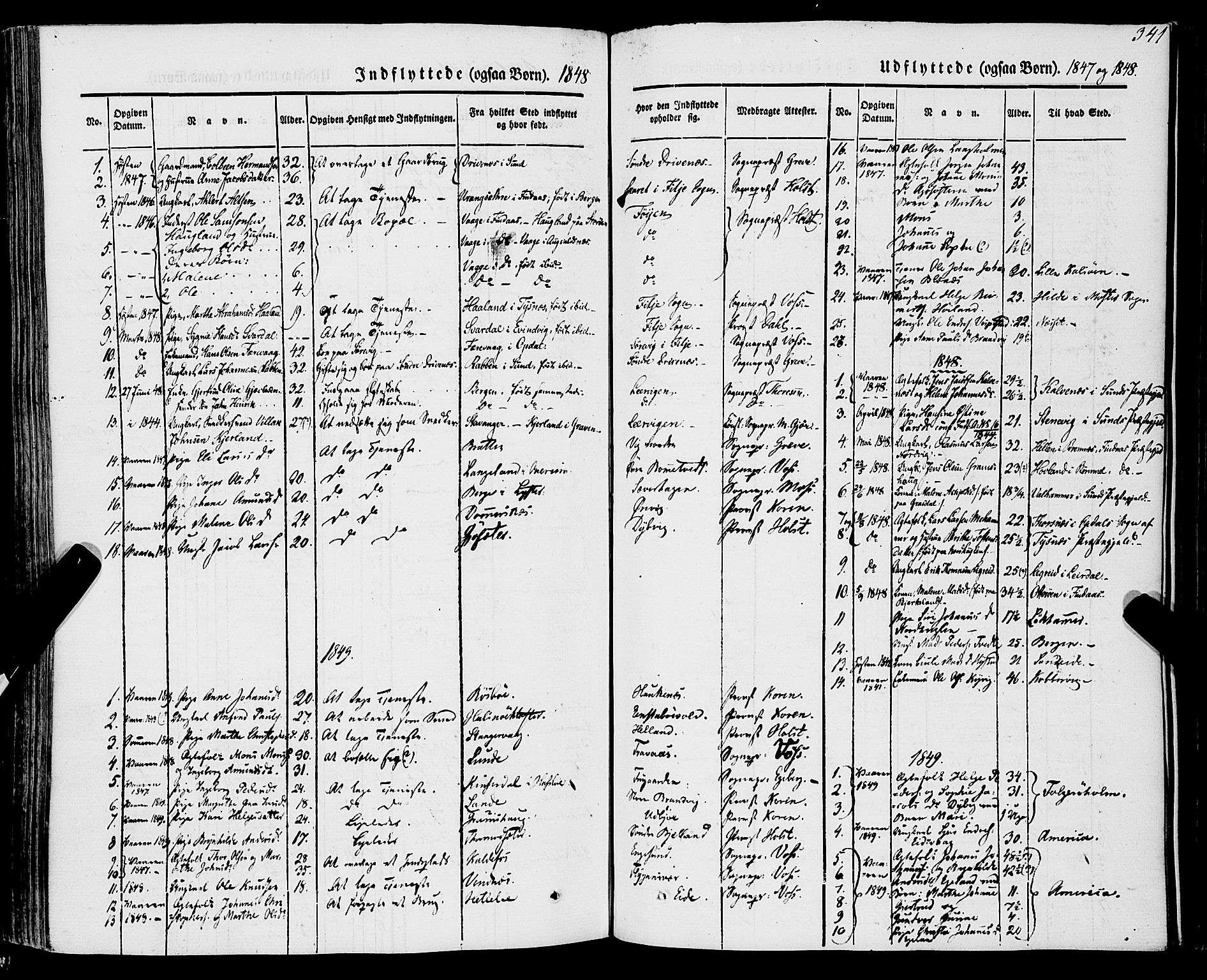 Stord sokneprestembete, SAB/A-78201/H/Haa: Parish register (official) no. A 7, 1841-1861, p. 341