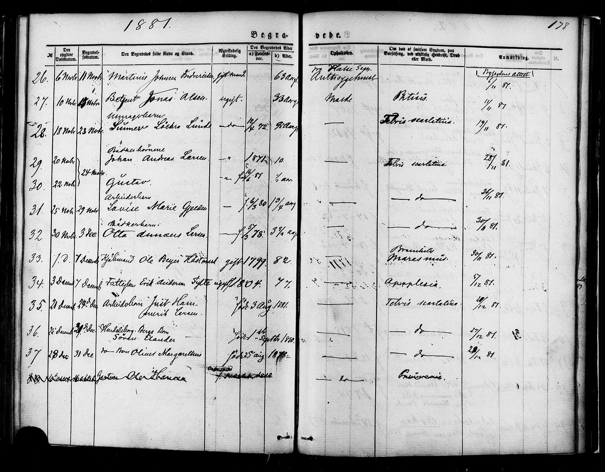 Ministerialprotokoller, klokkerbøker og fødselsregistre - Møre og Romsdal, SAT/A-1454/558/L0691: Parish register (official) no. 558A05, 1873-1886, p. 178