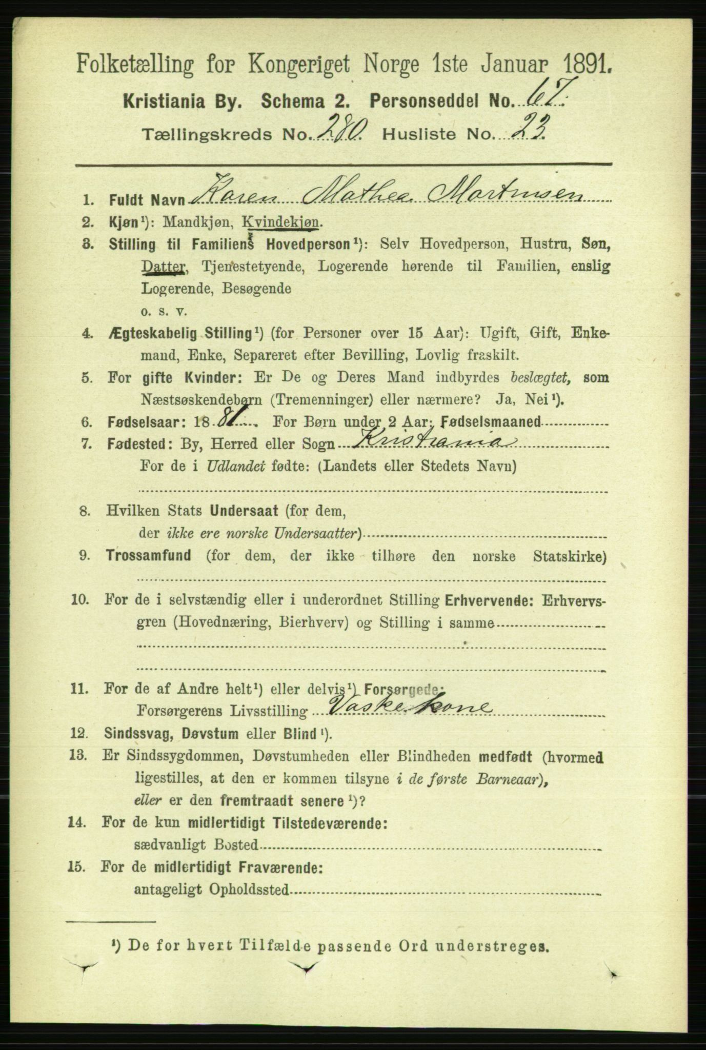 RA, 1891 census for 0301 Kristiania, 1891, p. 170691