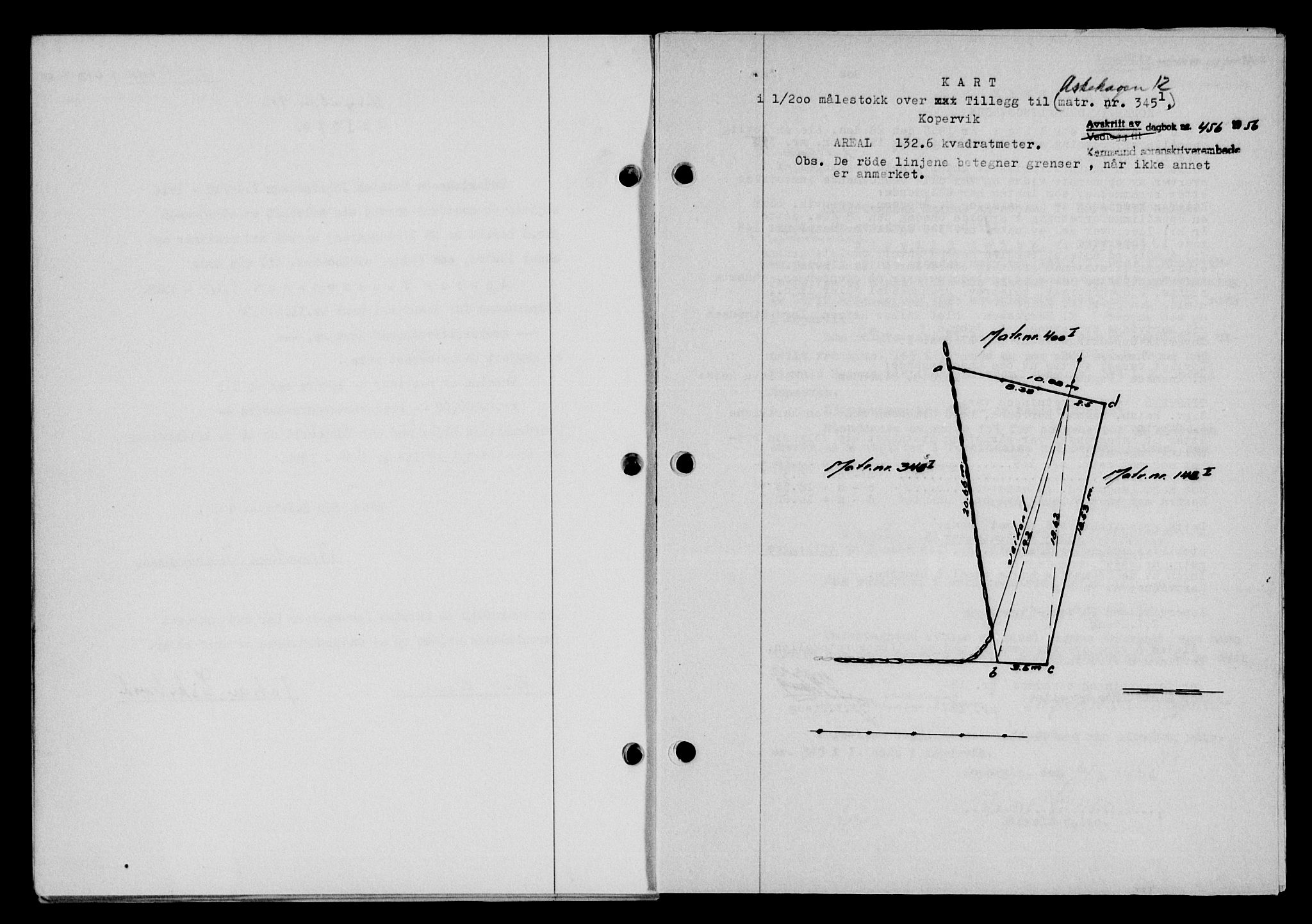 Karmsund sorenskriveri, SAST/A-100311/01/II/IIB/L0118: Mortgage book no. 98A, 1955-1956, Diary no: : 456/1956