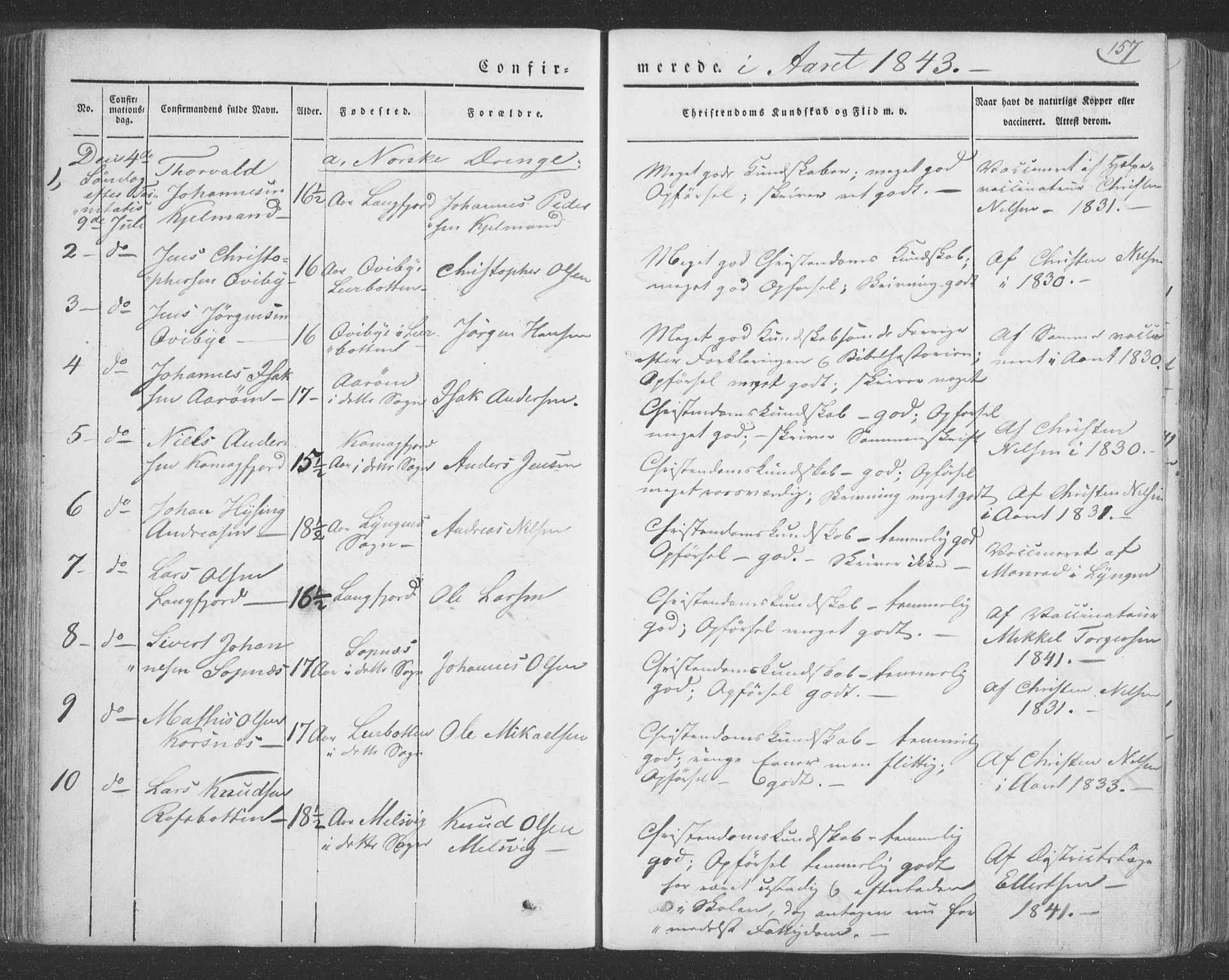 Talvik sokneprestkontor, SATØ/S-1337/H/Ha/L0009kirke: Parish register (official) no. 9, 1837-1852, p. 157