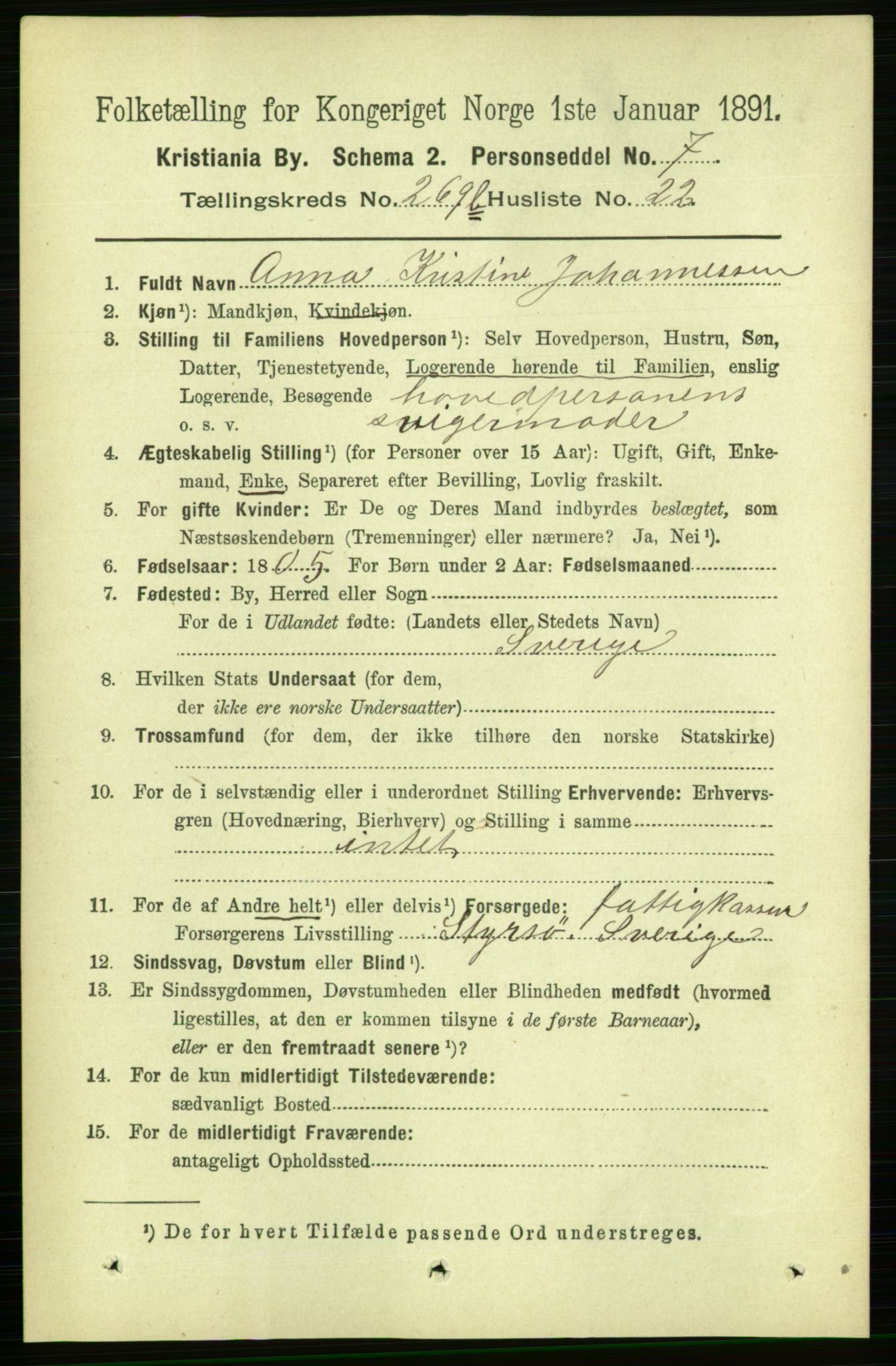 RA, 1891 census for 0301 Kristiania, 1891, p. 107414