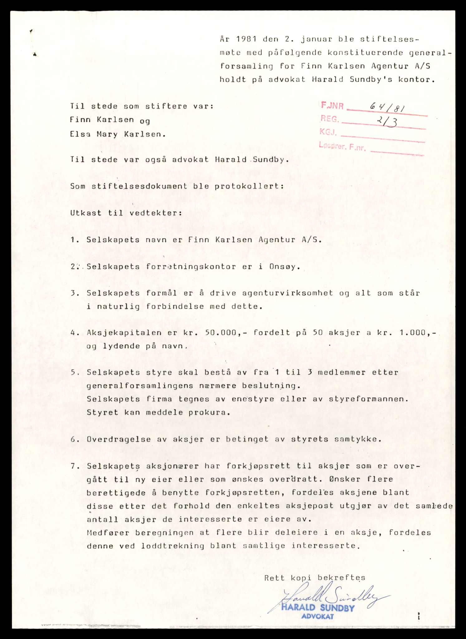 Fredrikstad tingrett, SAT/A-10473/K/Kb/Kbb/L0030: Enkeltmannsforetak, aksjeselskap og andelslag, Kar-Ki, 1944-1990, p. 3