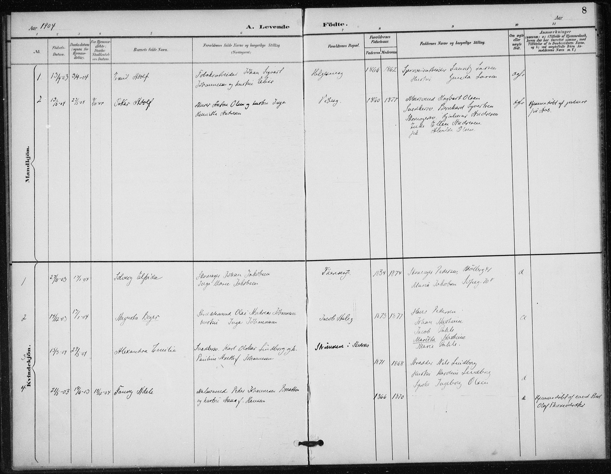 Døves menighet Oslo prestekontor kirkebøker, AV/SAO-A-11064/F/L0001: Parish register (official) no. 1, 1895-1919, p. 8