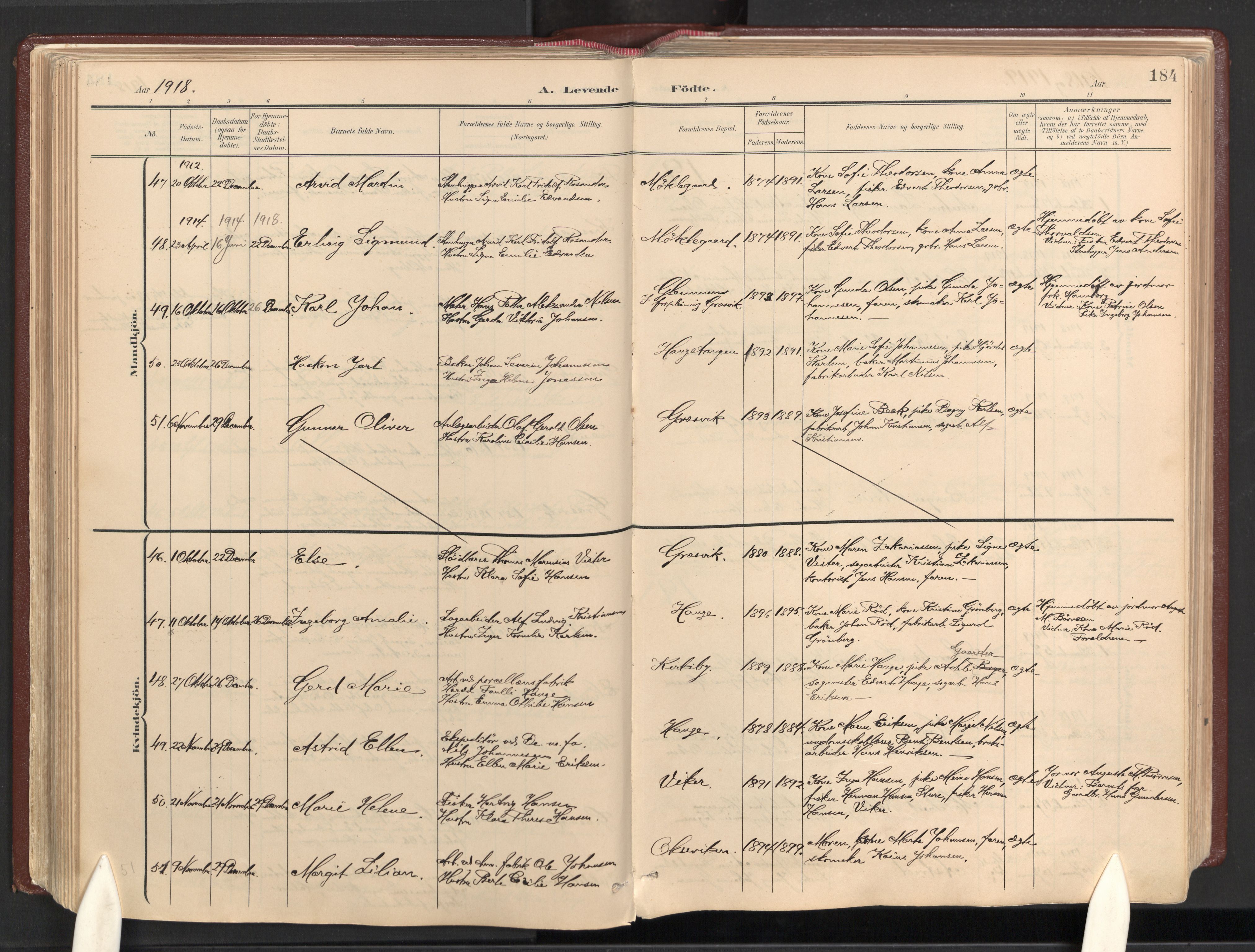 Onsøy prestekontor Kirkebøker, AV/SAO-A-10914/F/Fb/L0001: Parish register (official) no. II 1, 1901-1937, p. 184