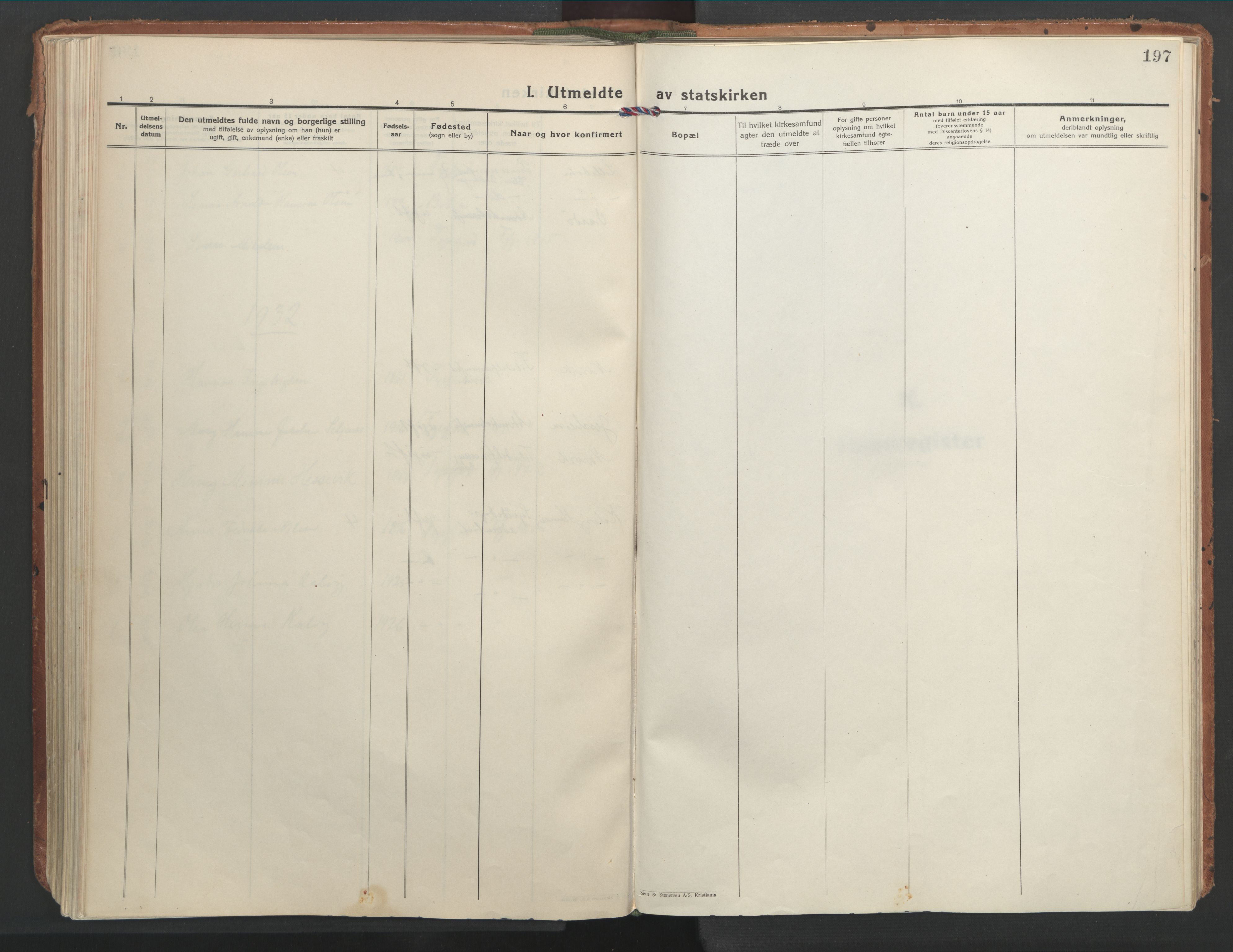 Ministerialprotokoller, klokkerbøker og fødselsregistre - Nordland, AV/SAT-A-1459/861/L0873: Parish register (official) no. 861A08, 1923-1932, p. 197