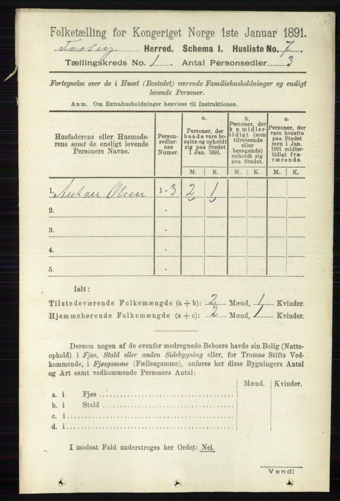 RA, 1891 census for 0524 Fåberg, 1891, p. 44