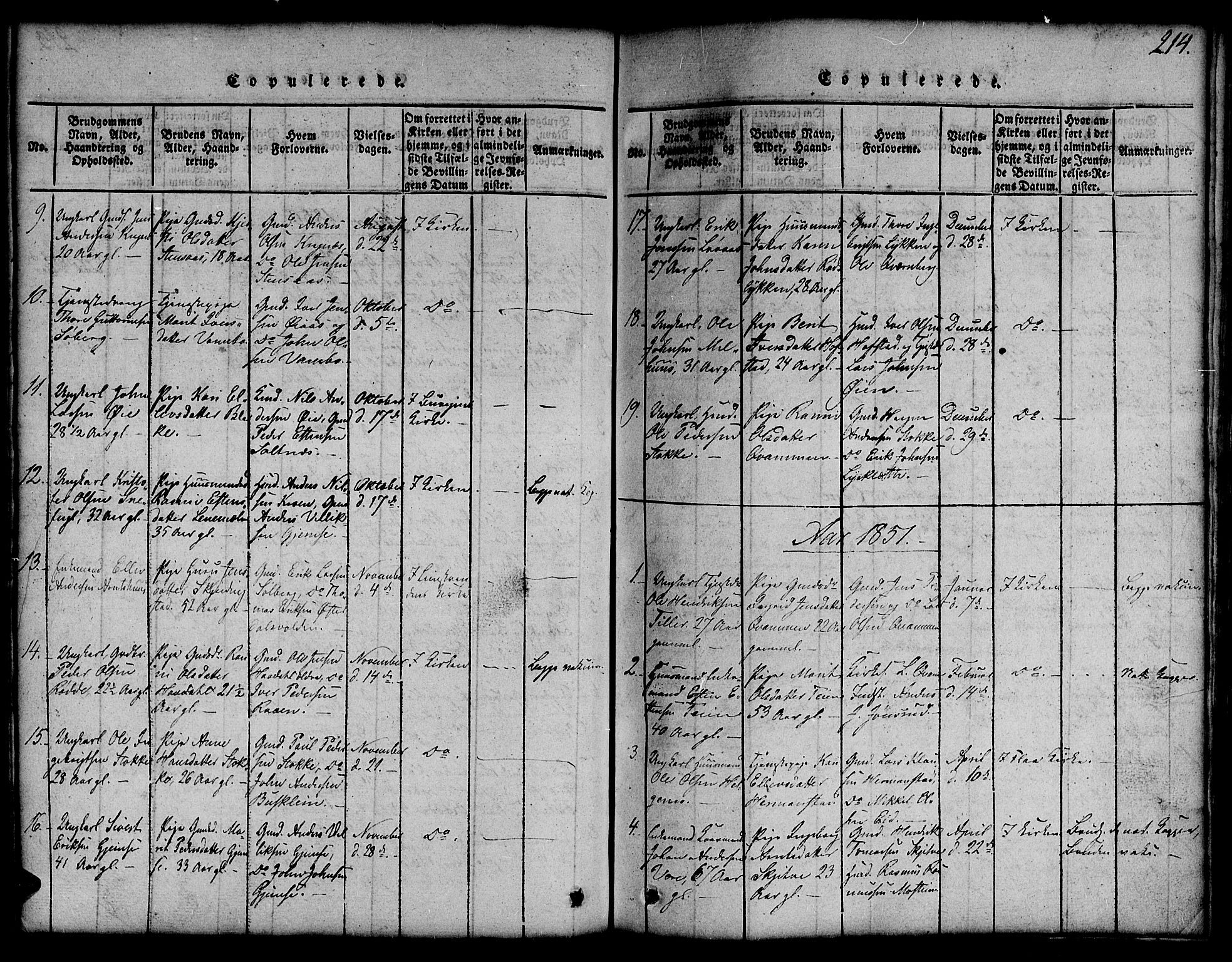 Ministerialprotokoller, klokkerbøker og fødselsregistre - Sør-Trøndelag, SAT/A-1456/691/L1092: Parish register (copy) no. 691C03, 1816-1852, p. 214
