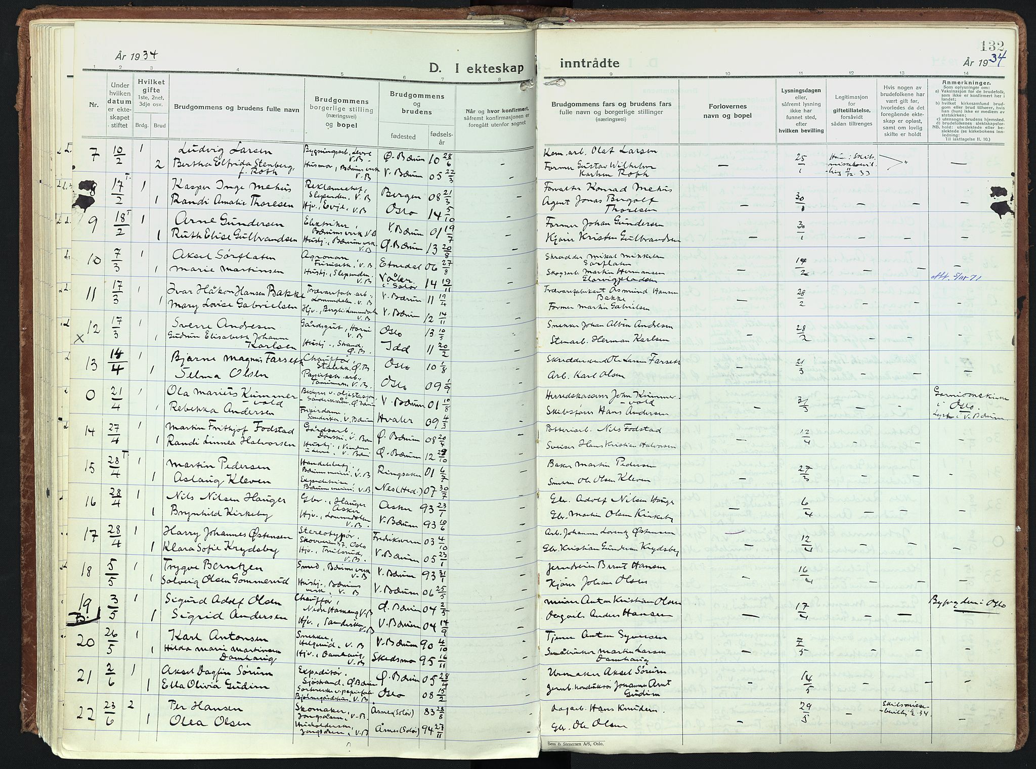 Vestre Bærum prestekontor Kirkebøker, AV/SAO-A-10209a/F/Fa/L0006: Parish register (official) no. 6, 1931-1947, p. 132