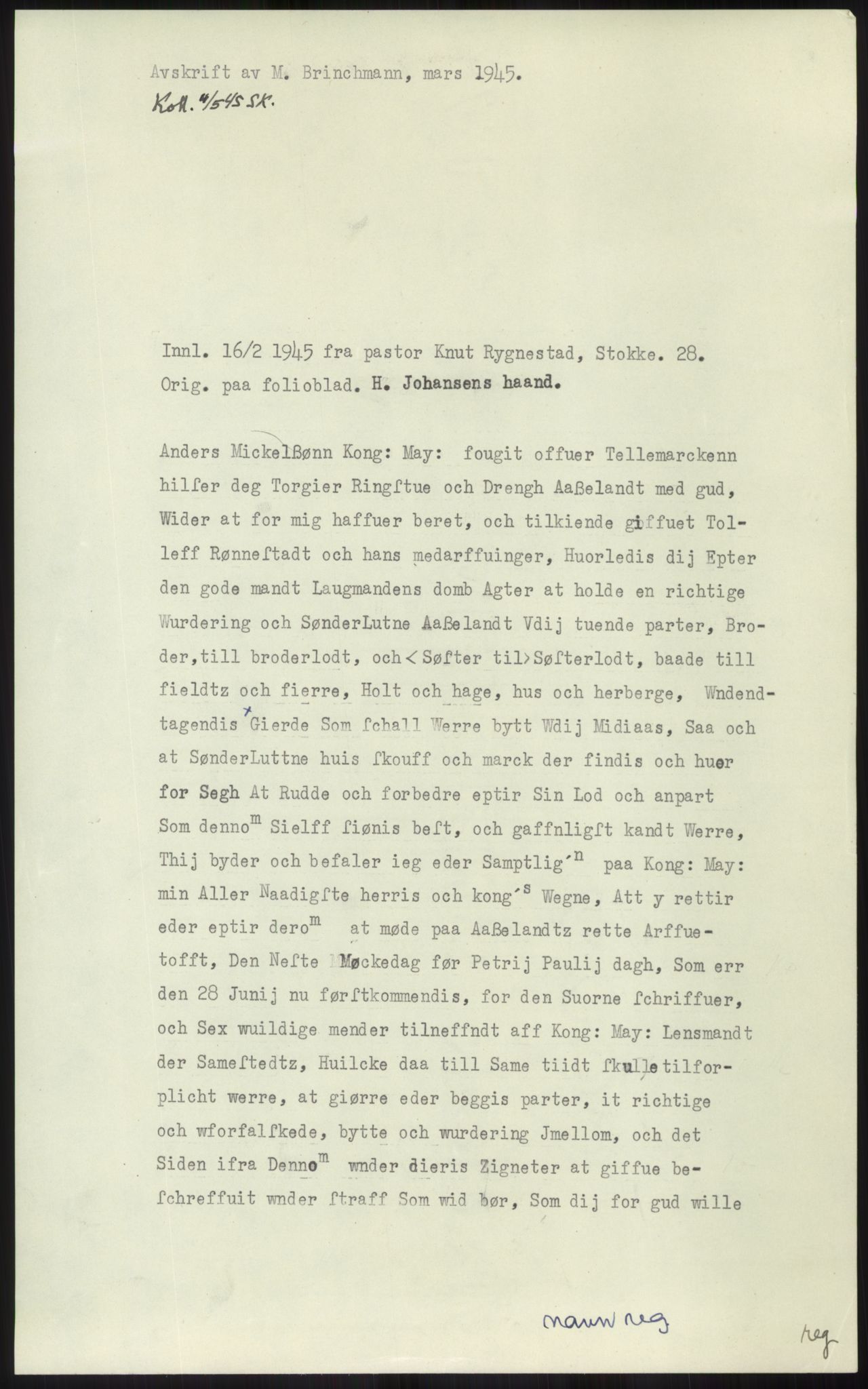 Samlinger til kildeutgivelse, Diplomavskriftsamlingen, AV/RA-EA-4053/H/Ha, p. 1554