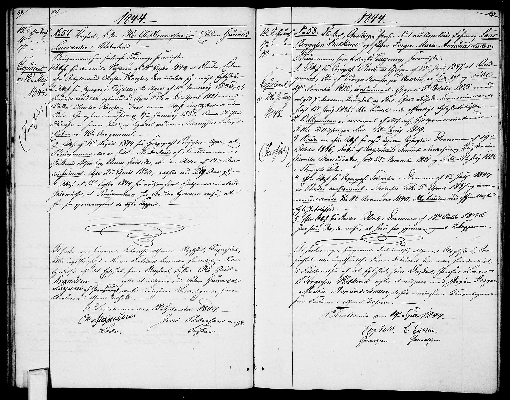 Garnisonsmenigheten Kirkebøker, AV/SAO-A-10846/H/Ha/L0005: Banns register no. I 5, 1844-1856, p. 48-49