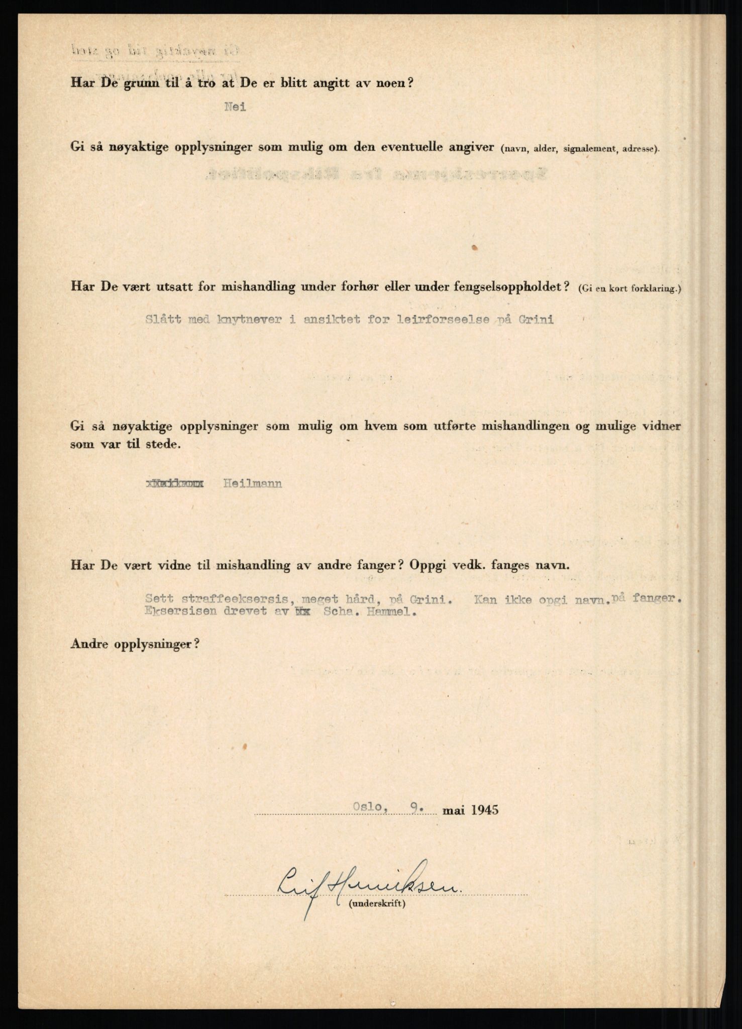 Rikspolitisjefen, AV/RA-S-1560/L/L0007: Heen, Erik C. - Iversen, Trygve, 1940-1945, p. 86