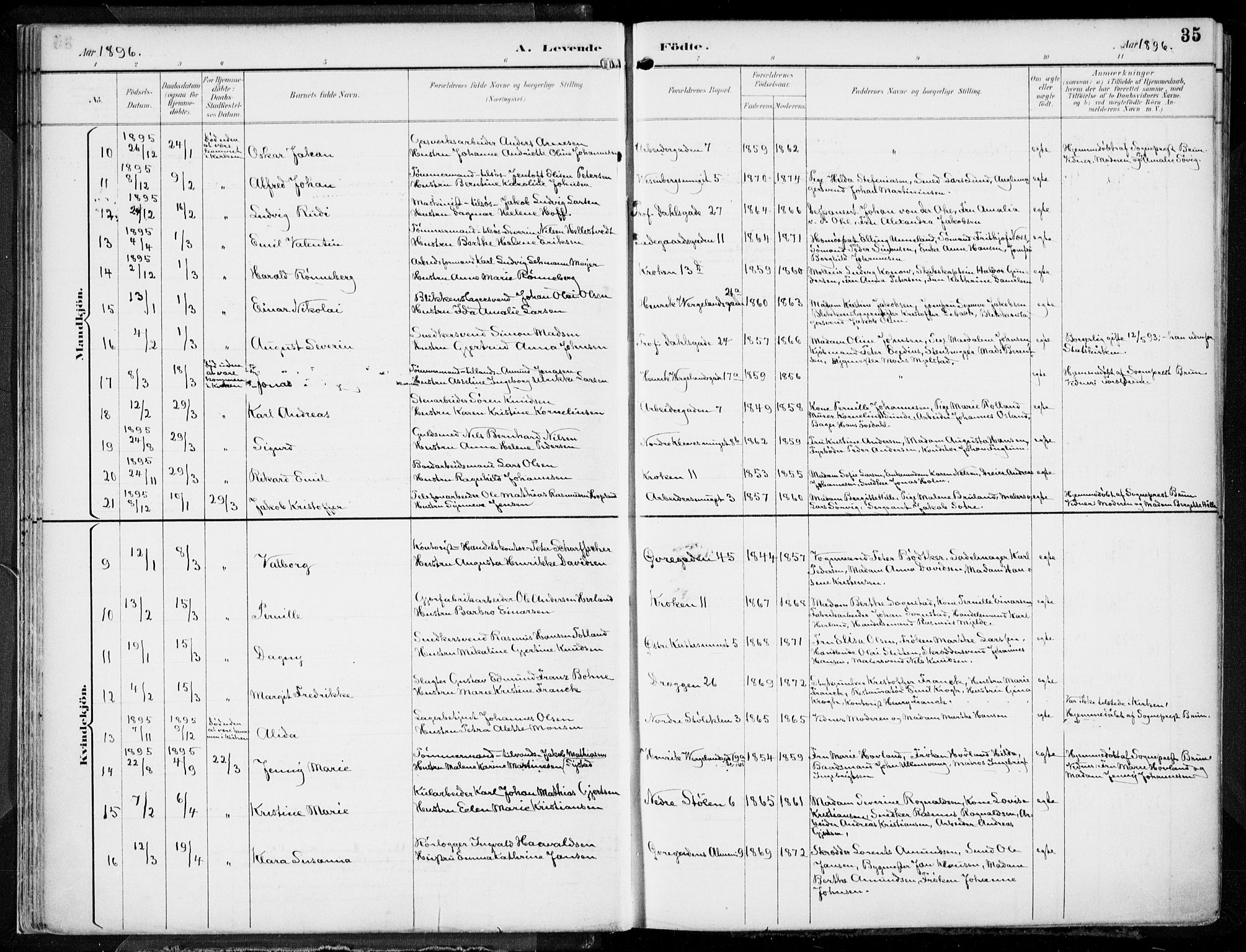Mariakirken Sokneprestembete, SAB/A-76901/H/Hab/L0005: Parish register (copy) no. A 5, 1893-1913, p. 35