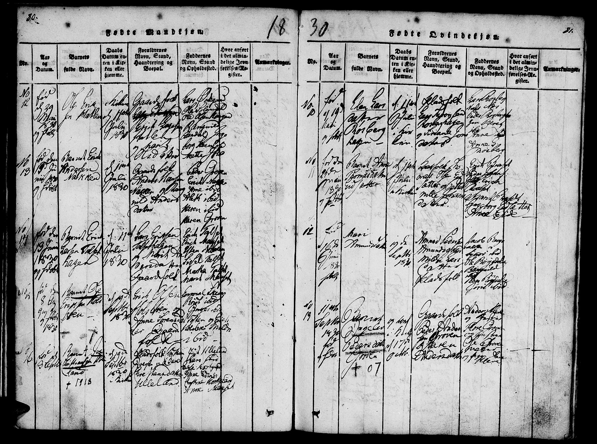 Ministerialprotokoller, klokkerbøker og fødselsregistre - Møre og Romsdal, AV/SAT-A-1454/557/L0679: Parish register (official) no. 557A01, 1818-1843, p. 80-81