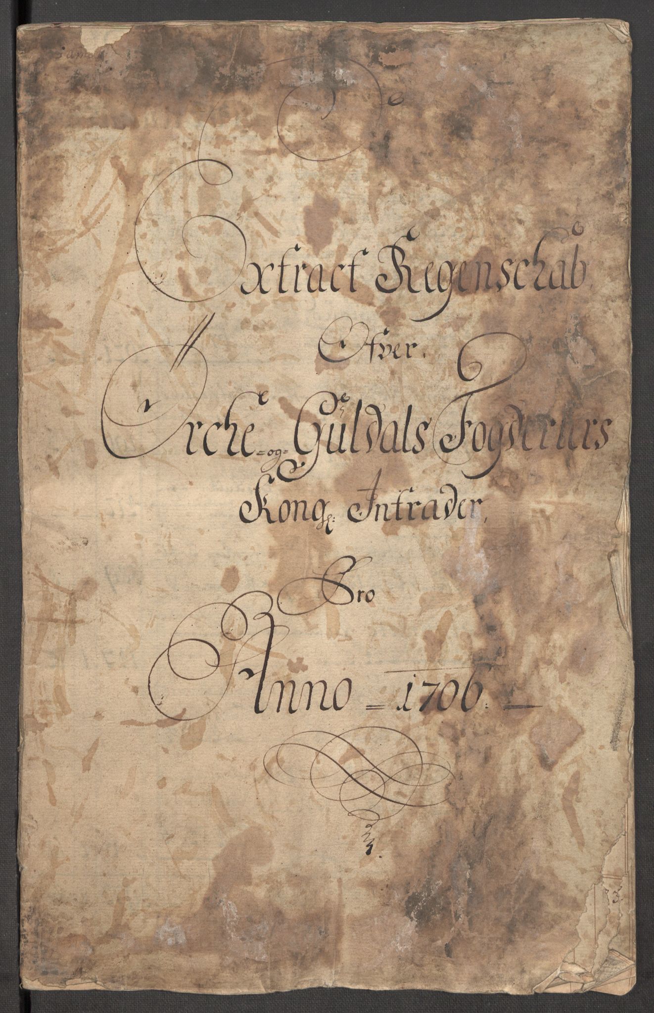 Rentekammeret inntil 1814, Reviderte regnskaper, Fogderegnskap, AV/RA-EA-4092/R60/L3956: Fogderegnskap Orkdal og Gauldal, 1706, p. 3