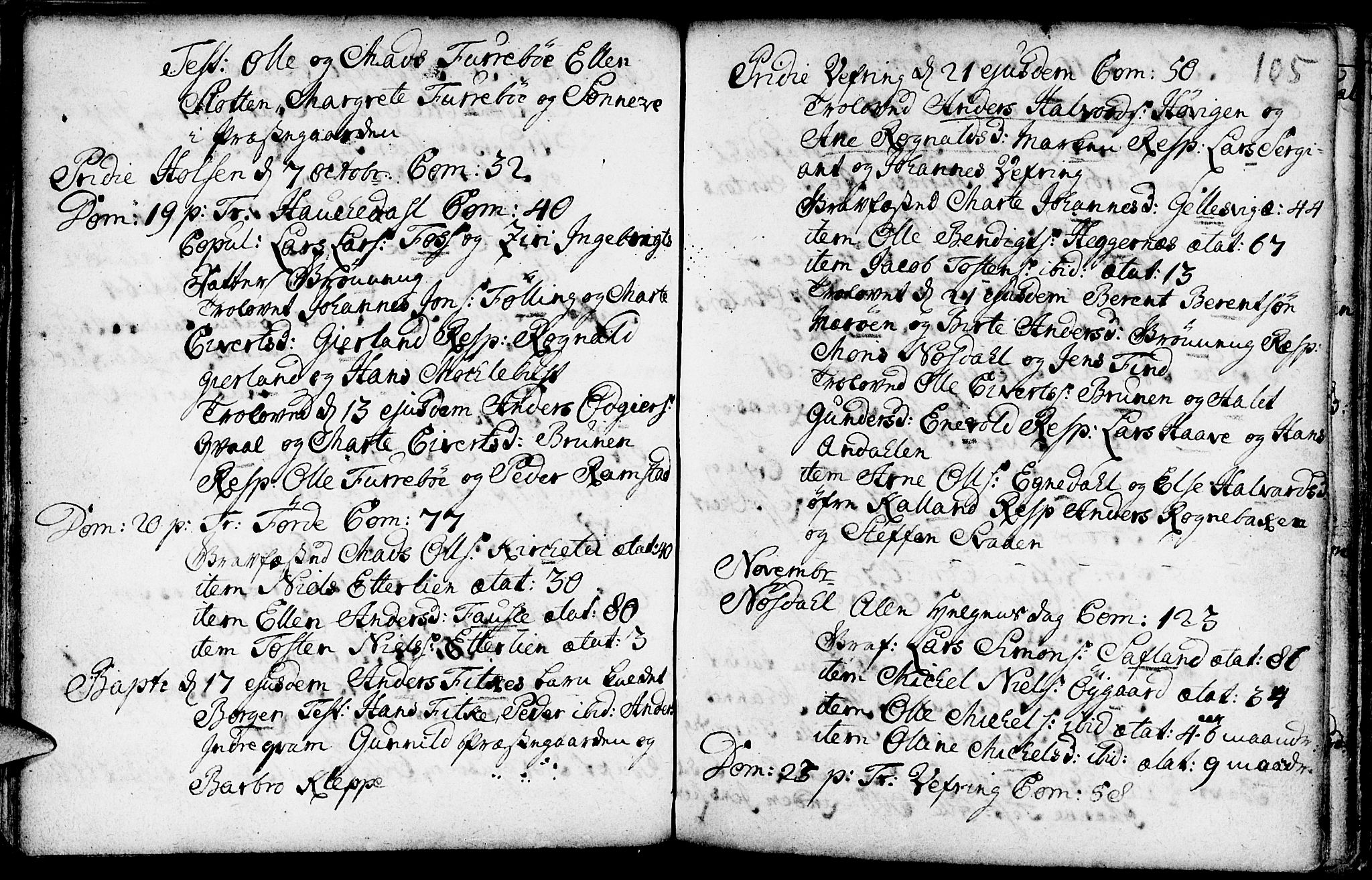 Førde sokneprestembete, AV/SAB-A-79901/H/Haa/Haaa/L0002: Parish register (official) no. A 2, 1728-1748, p. 105