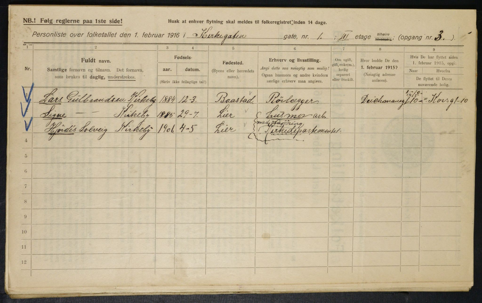 OBA, Municipal Census 1916 for Kristiania, 1916, p. 50823