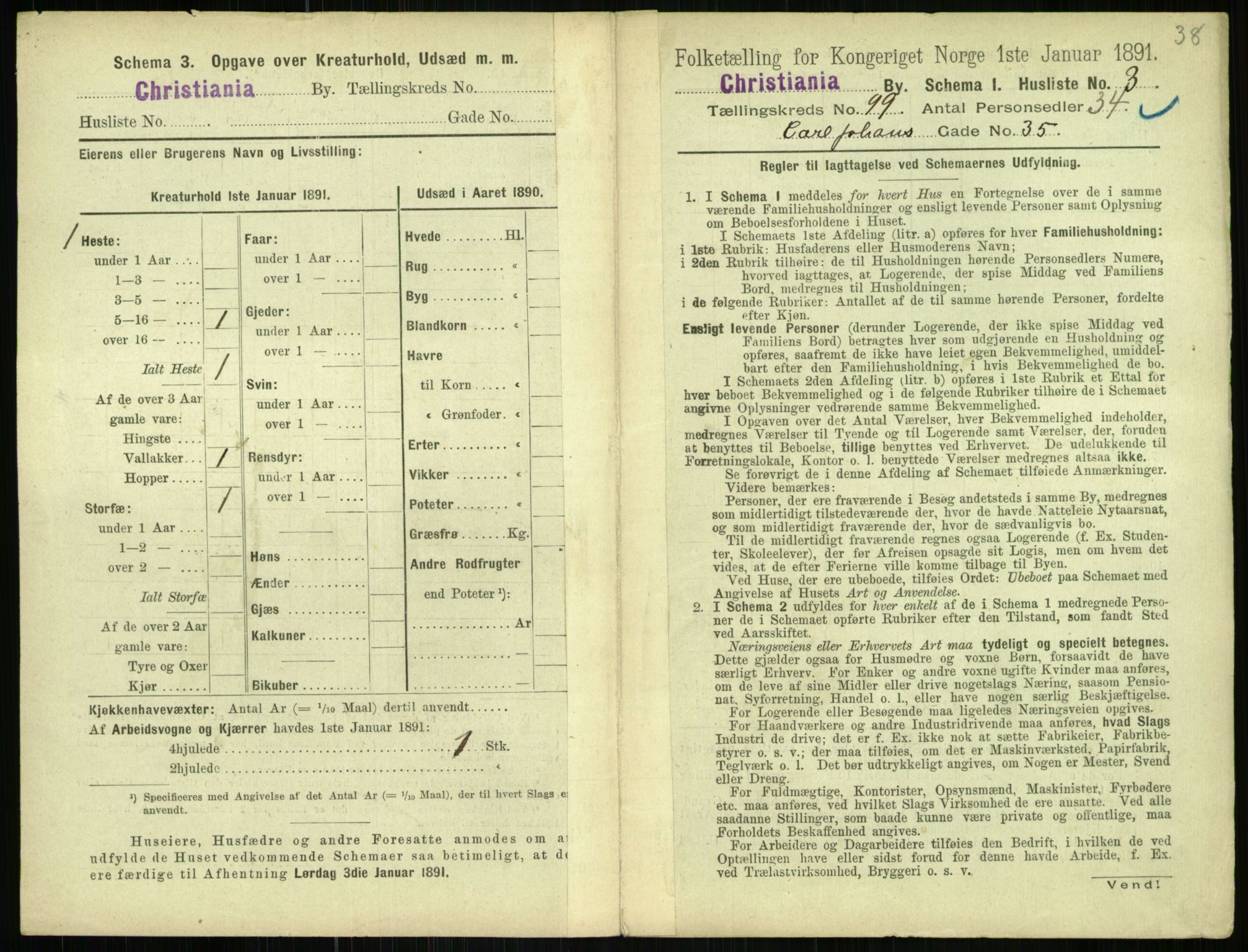 RA, 1891 census for 0301 Kristiania, 1891, p. 48519