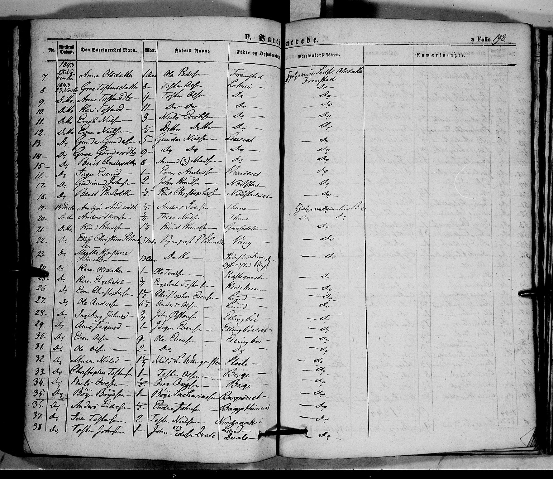 Vang prestekontor, Valdres, SAH/PREST-140/H/Ha/L0005: Parish register (official) no. 5, 1831-1845, p. 198