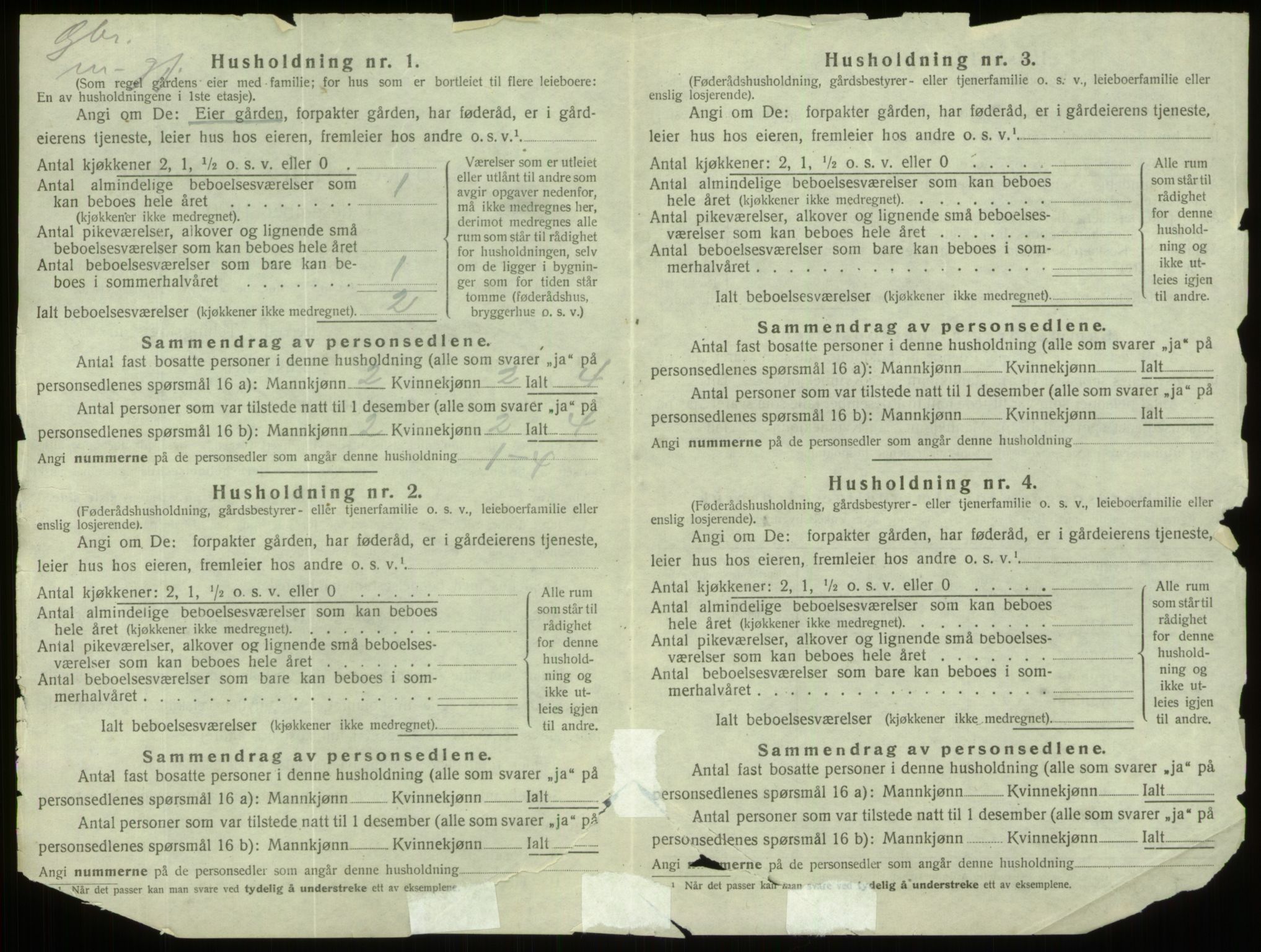 SAB, 1920 census for Davik, 1920, p. 1189