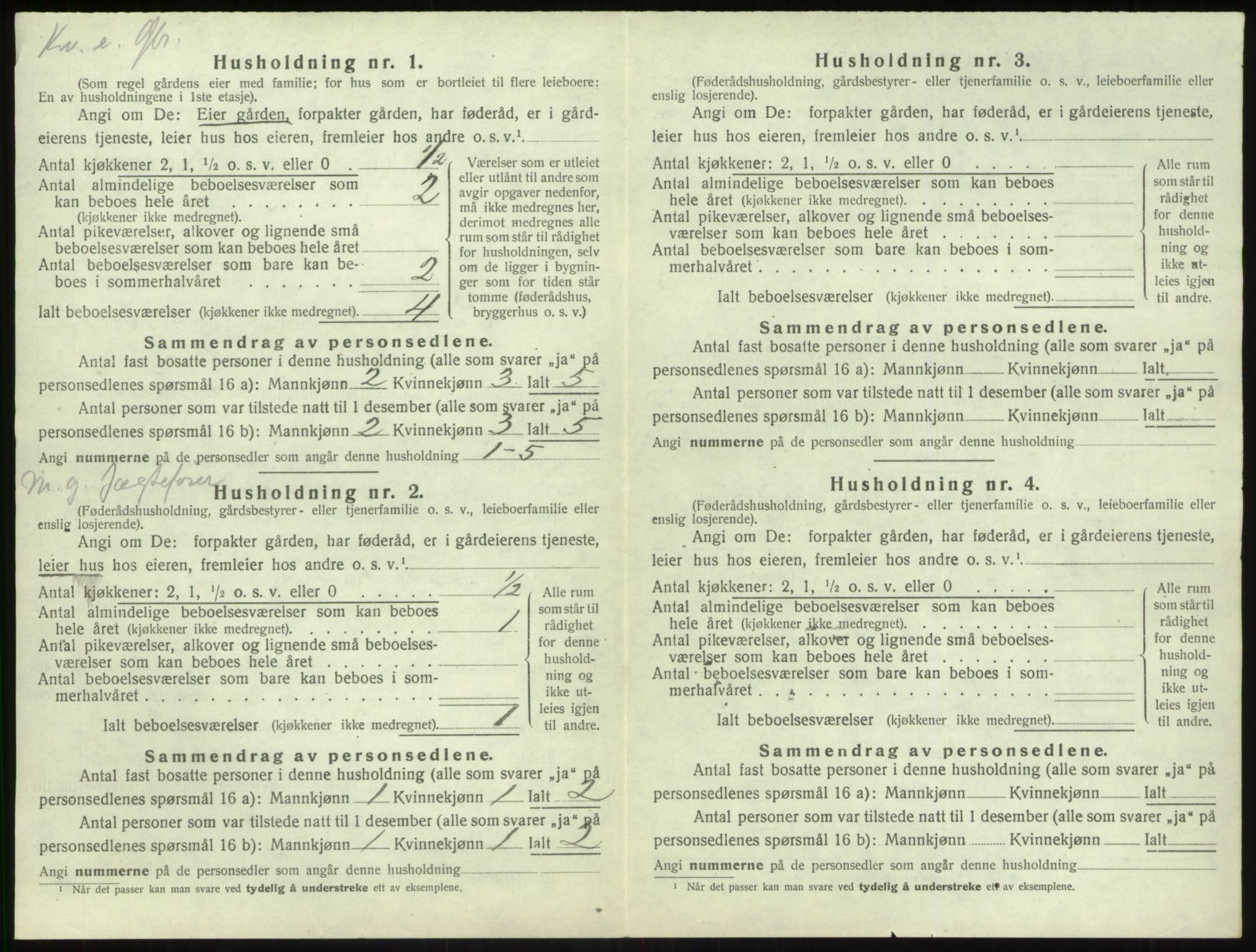 SAB, 1920 census for Vik, 1920, p. 1283