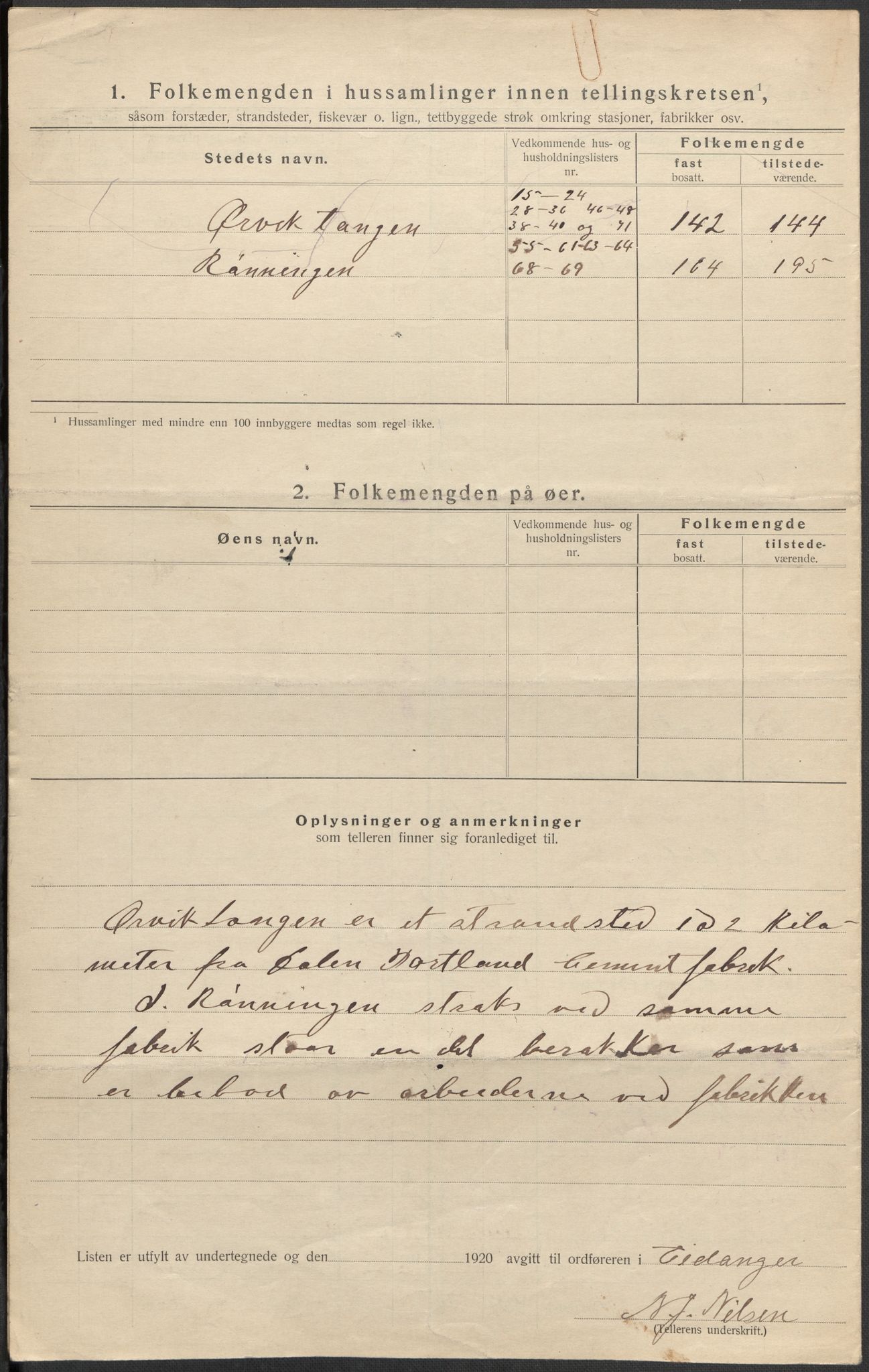 SAKO, 1920 census for Eidanger, 1920, p. 47