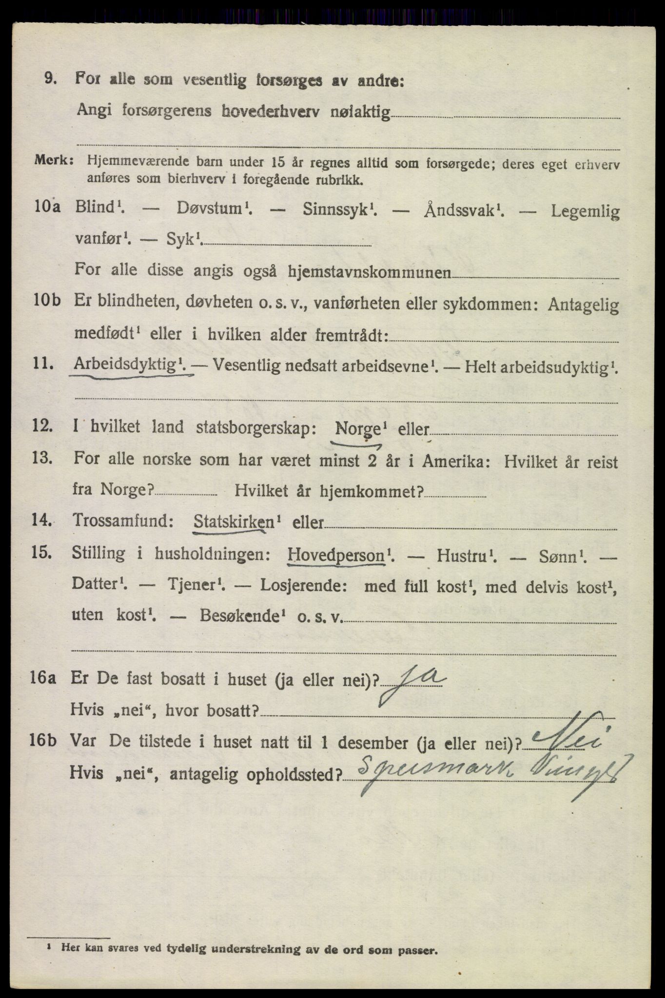 SAH, 1920 census for Vinger, 1920, p. 4563