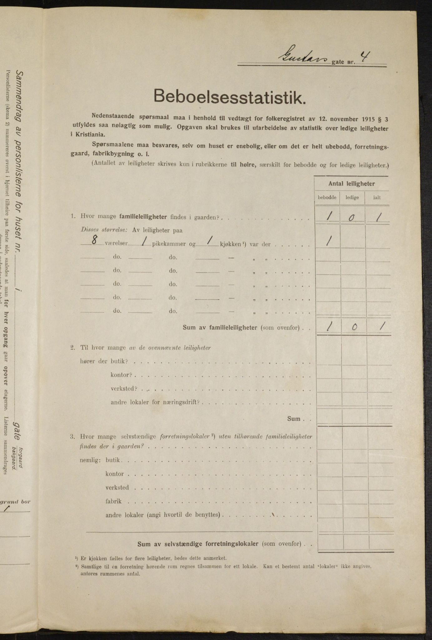 OBA, Municipal Census 1916 for Kristiania, 1916, p. 32990