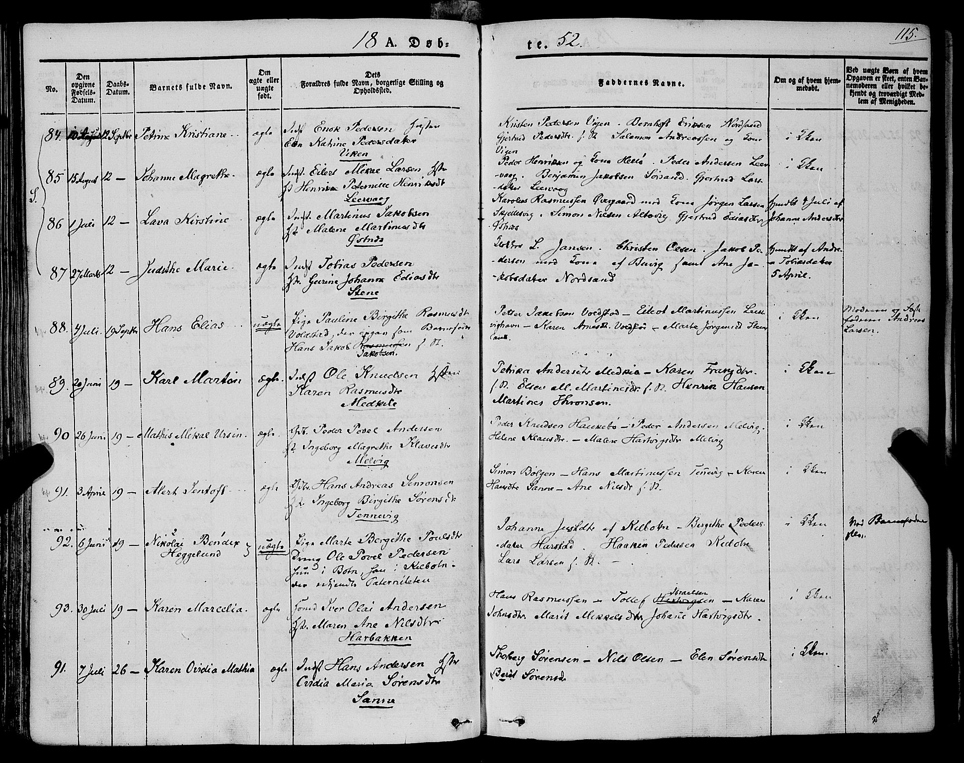 Trondenes sokneprestkontor, AV/SATØ-S-1319/H/Ha/L0009kirke: Parish register (official) no. 9, 1841-1852, p. 115