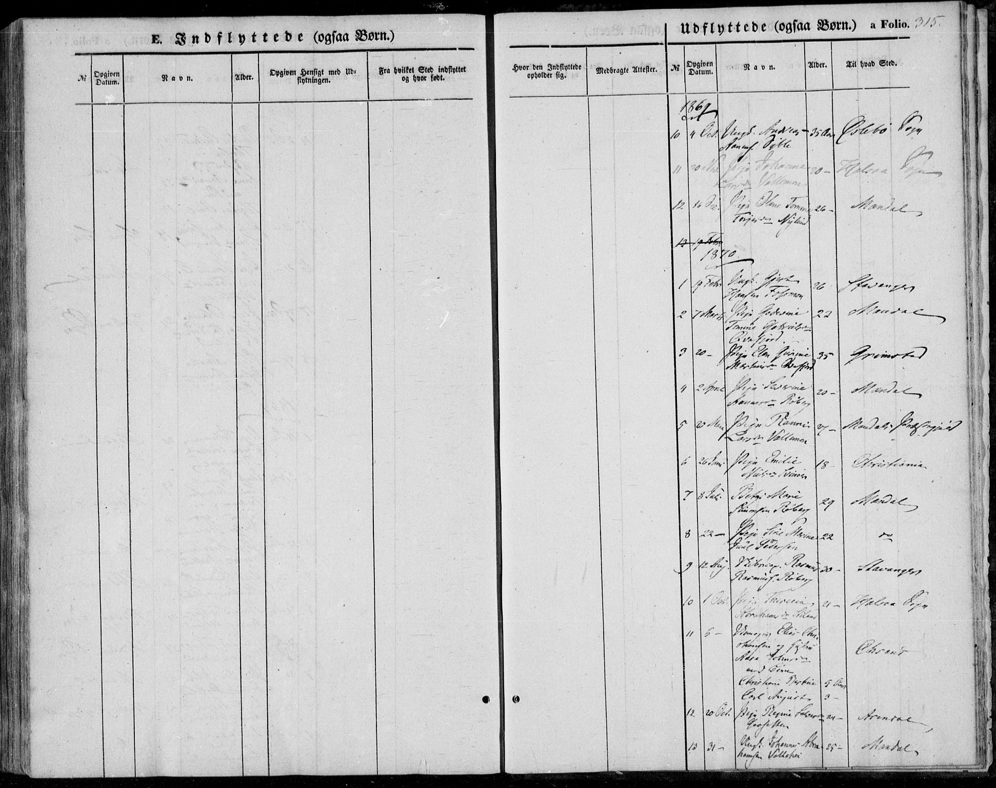 Sør-Audnedal sokneprestkontor, AV/SAK-1111-0039/F/Fa/Fab/L0007: Parish register (official) no. A 7, 1855-1876, p. 315