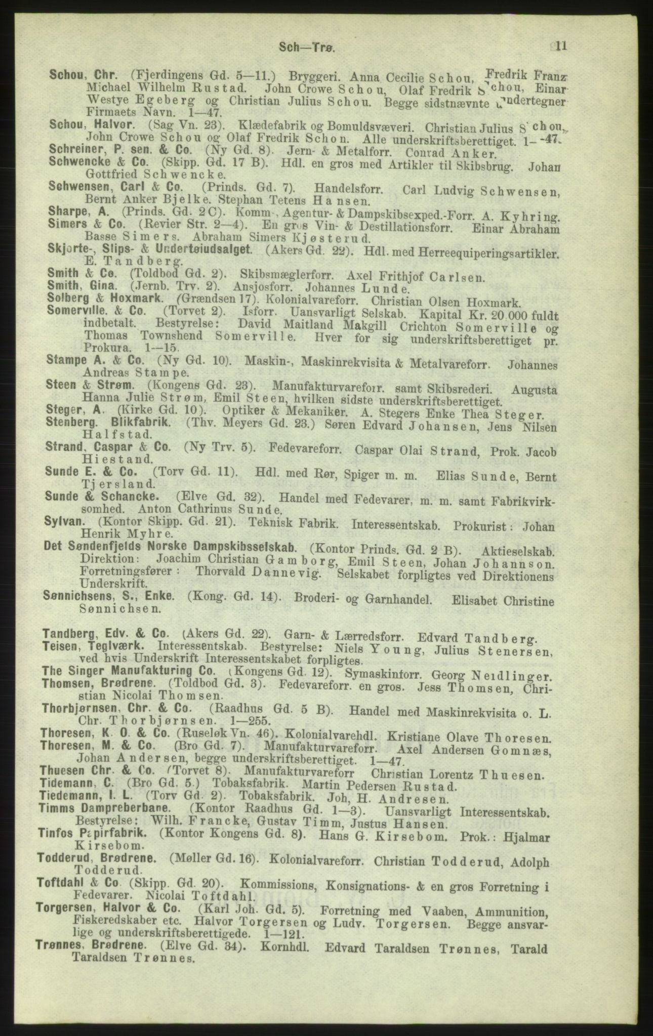 Kristiania/Oslo adressebok, PUBL/-, 1884, p. 11