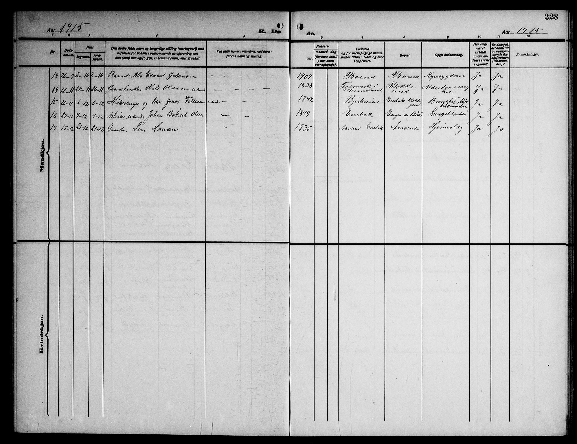 Enebakk prestekontor Kirkebøker, SAO/A-10171c/G/Ga/L0007: Parish register (copy) no. I 7, 1911-1949, p. 228