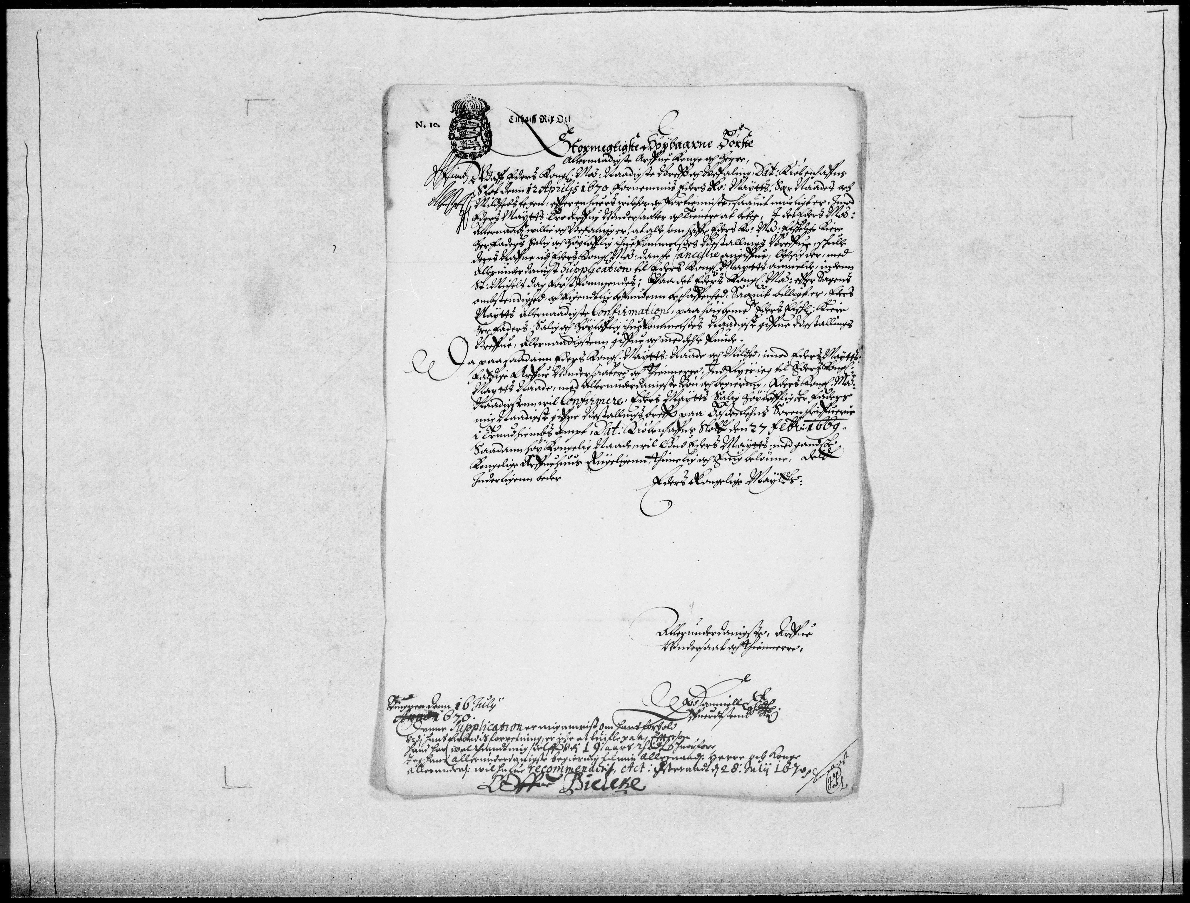 Danske Kanselli 1572-1799, RA/EA-3023/F/Fc/Fcc/Fcca/L0030: Norske innlegg 1572-1799, 1670-1671, p. 132