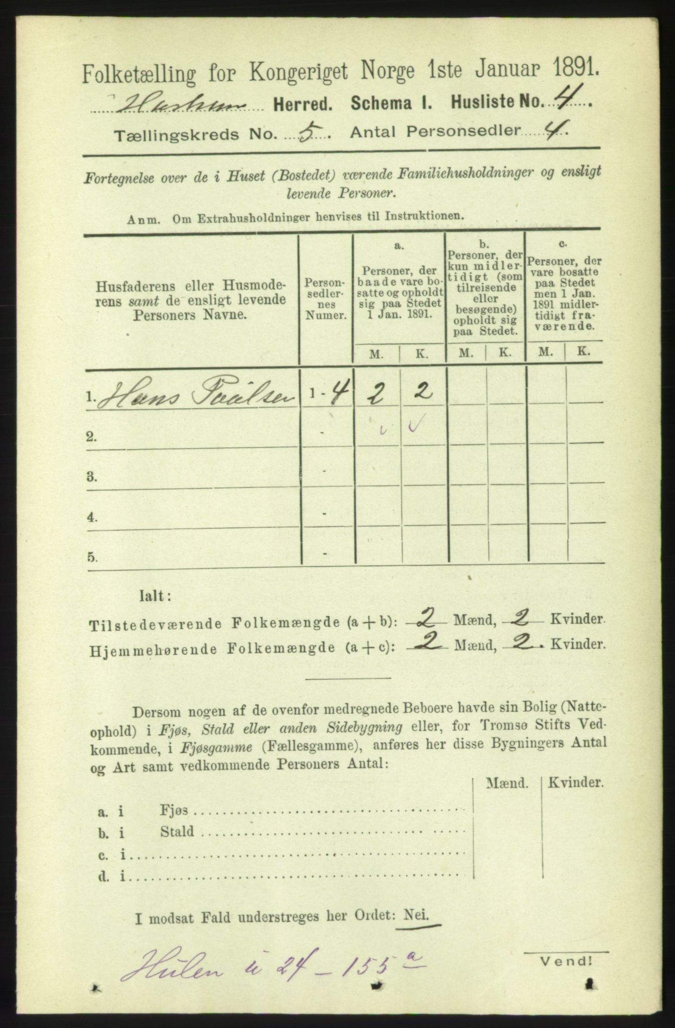 RA, 1891 census for 1534 Haram, 1891, p. 2334