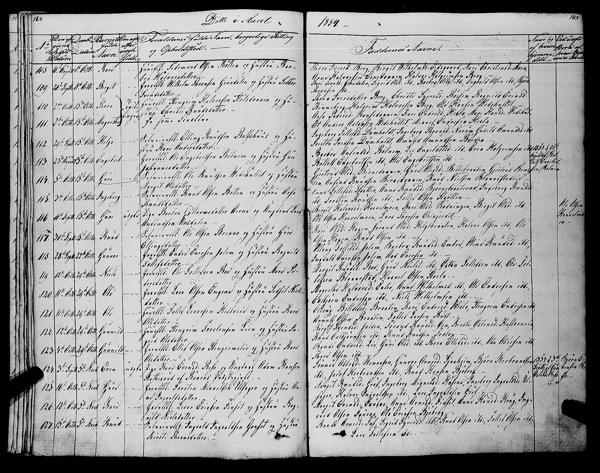 Gol kirkebøker, SAKO/A-226/F/Fa/L0002: Parish register (official) no. I 2, 1837-1863, p. 168-169