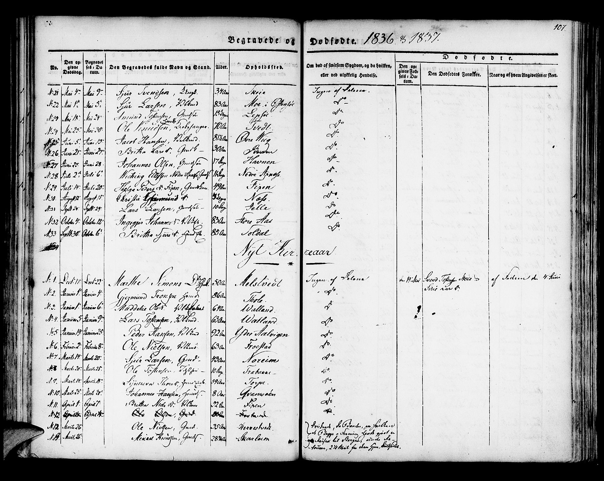 Kvam sokneprestembete, SAB/A-76201/H/Haa: Parish register (official) no. A 7, 1832-1843, p. 107