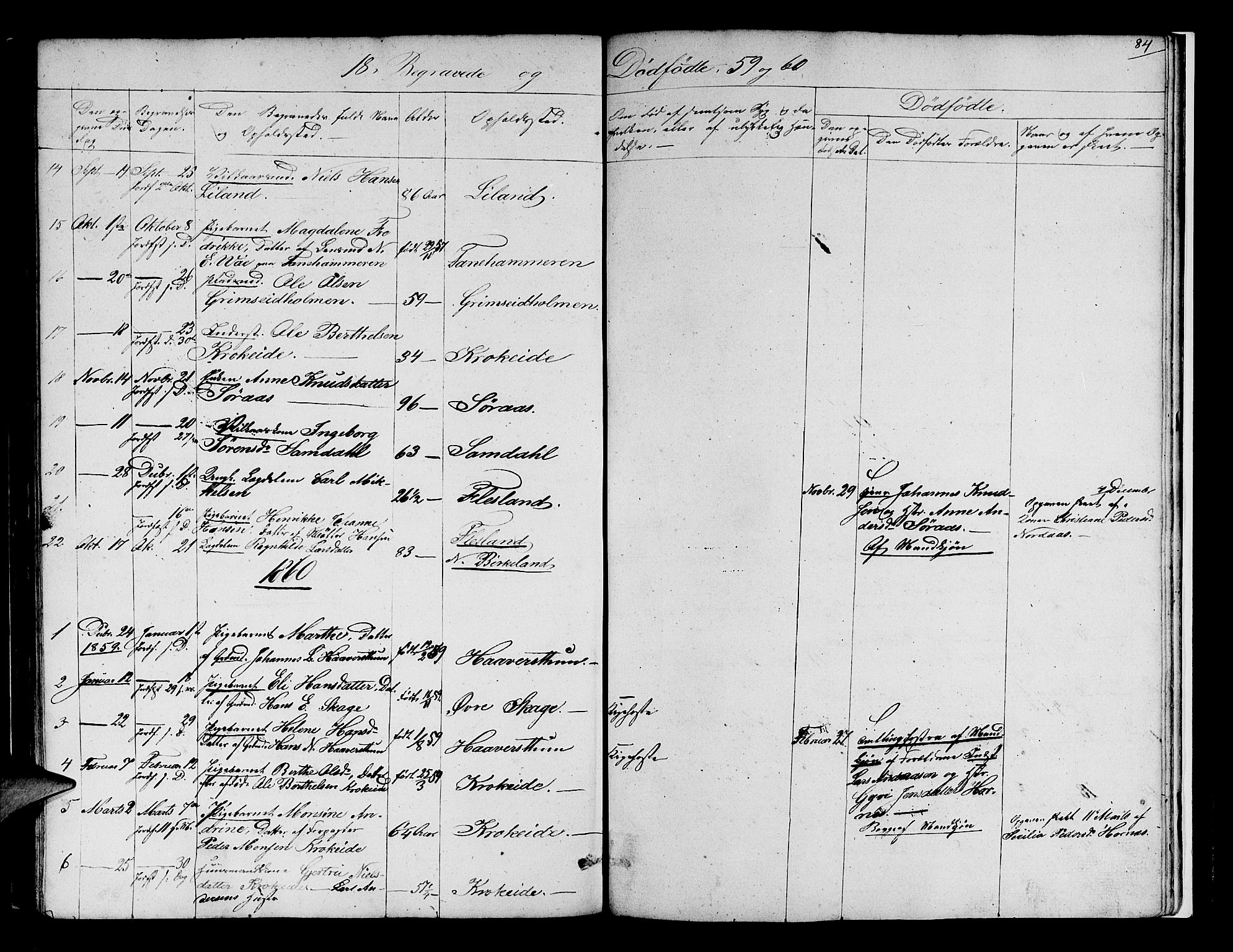 Fana Sokneprestembete, SAB/A-75101/H/Hab/Habb/L0002: Parish register (copy) no. B 2, 1851-1860, p. 84