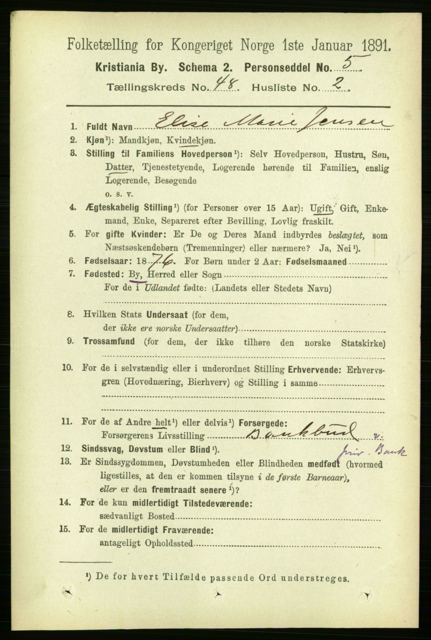 RA, 1891 census for 0301 Kristiania, 1891, p. 28394