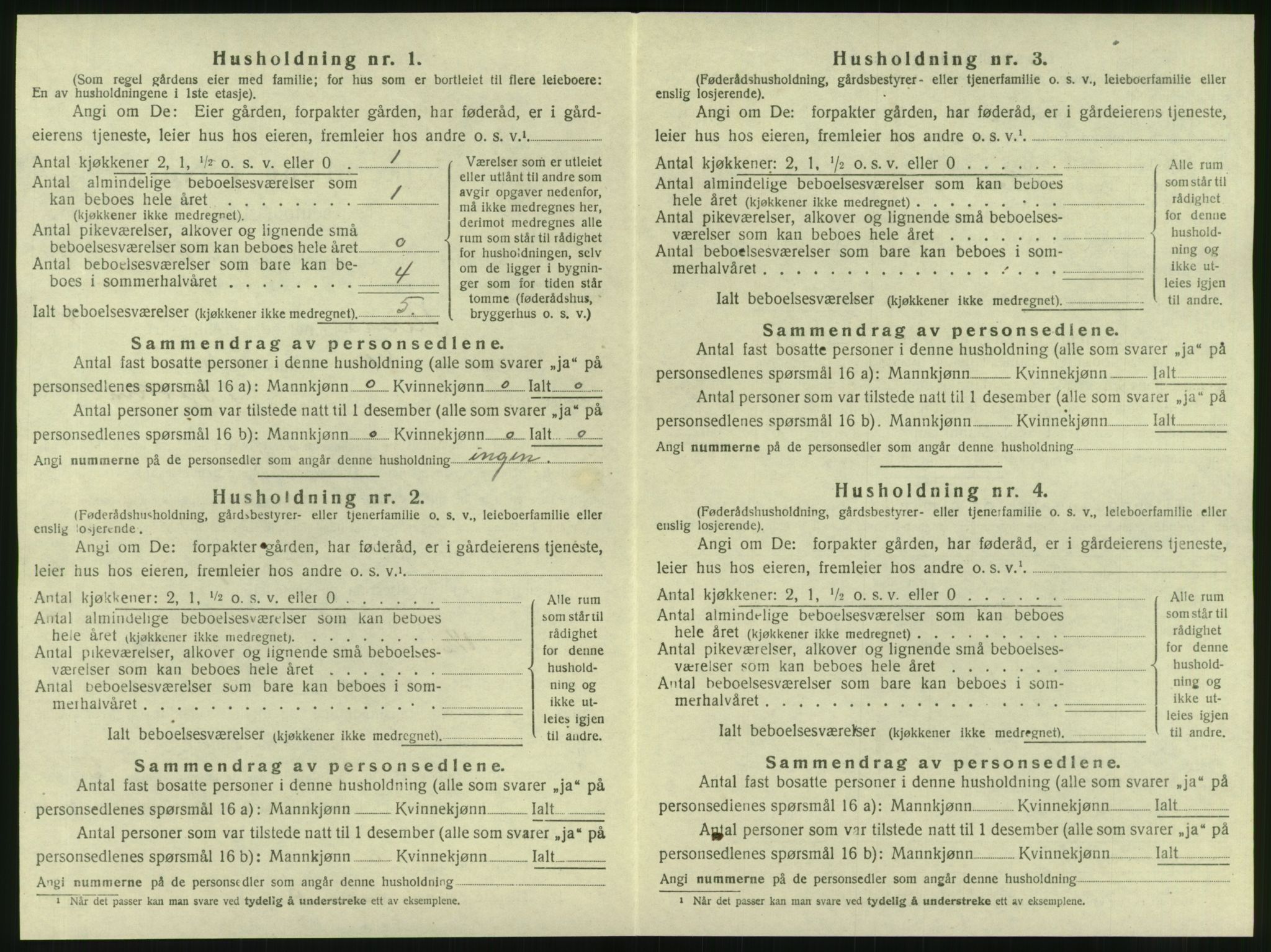 SAT, 1920 census for Nesna, 1920, p. 1064