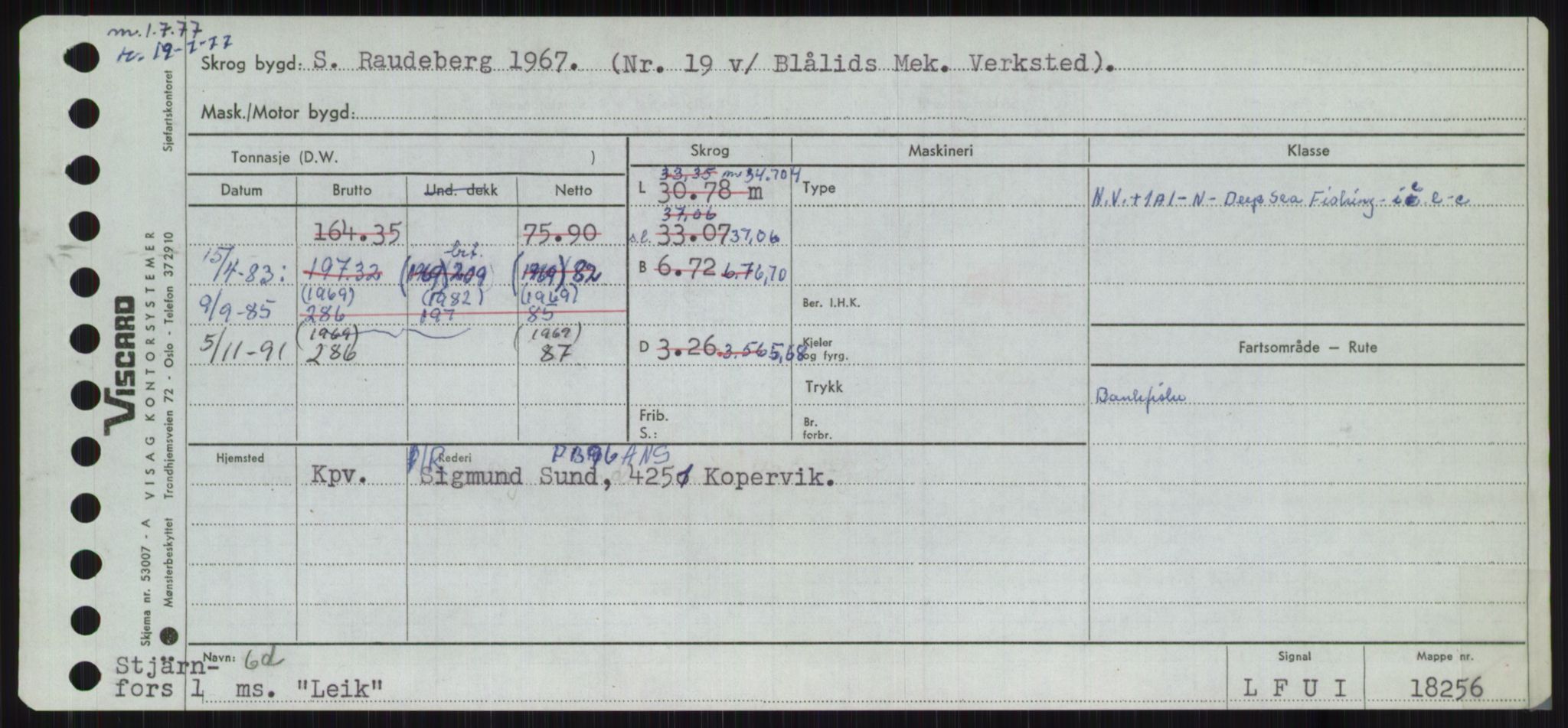 Sjøfartsdirektoratet med forløpere, Skipsmålingen, RA/S-1627/H/Ha/L0003/0002: Fartøy, Hilm-Mar / Fartøy, Kom-Mar, p. 373