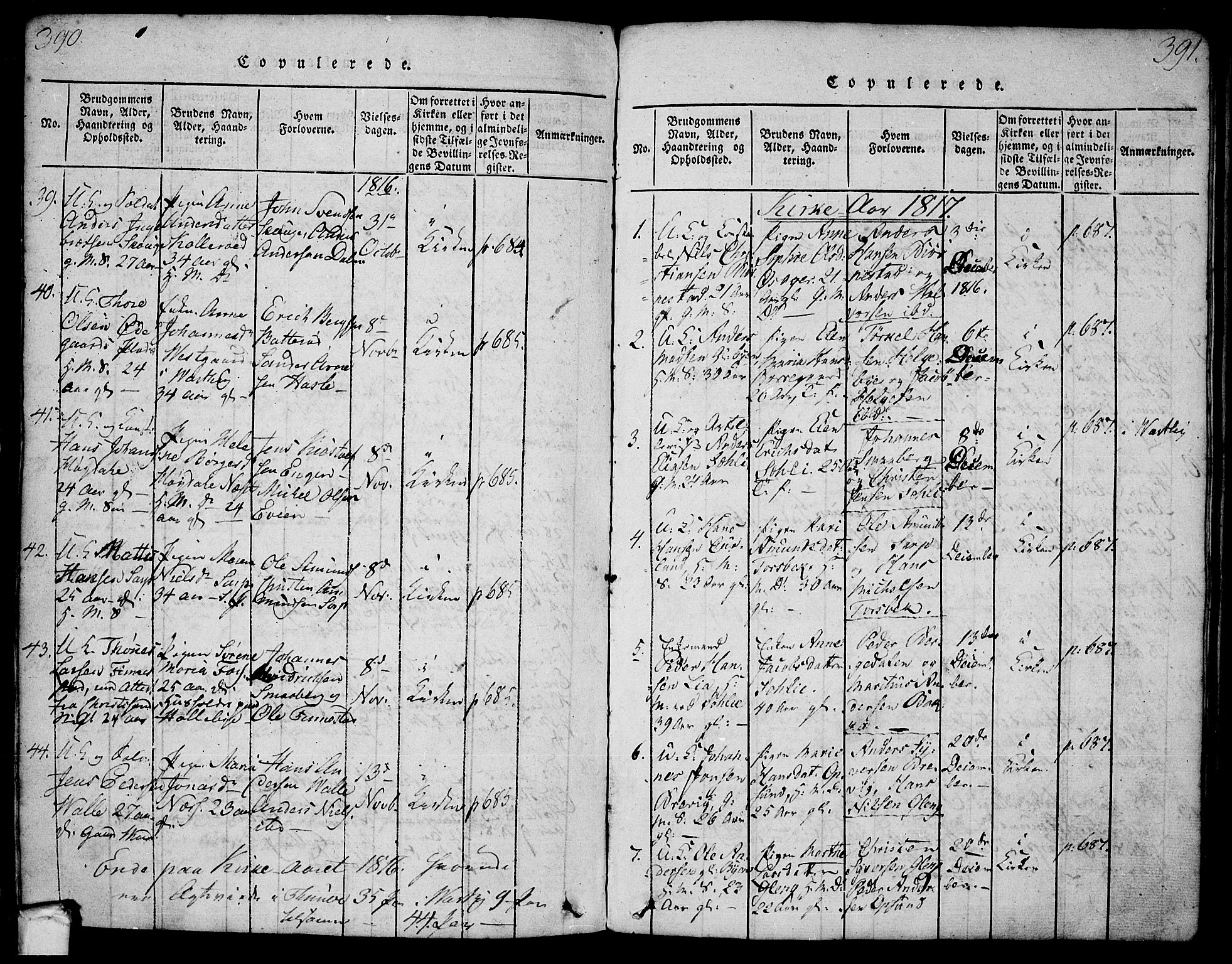 Tune prestekontor Kirkebøker, SAO/A-2007/F/Fa/L0005: Parish register (official) no. 5, 1815-1823, p. 390-391