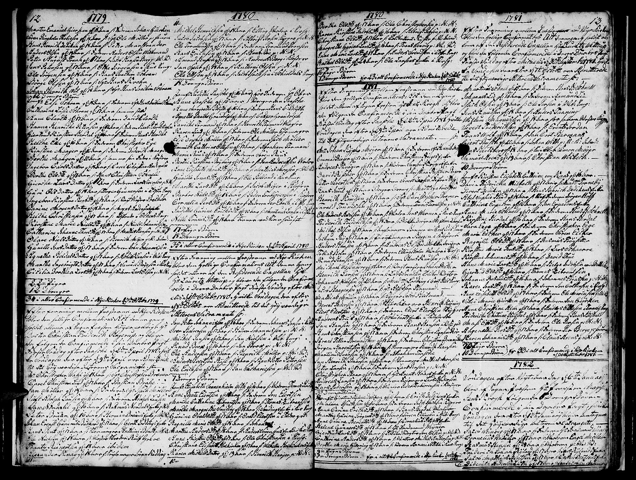 Nykirken Sokneprestembete, SAB/A-77101/H/Hab: Parish register (copy) no. A 1, 1770-1821, p. 12-13