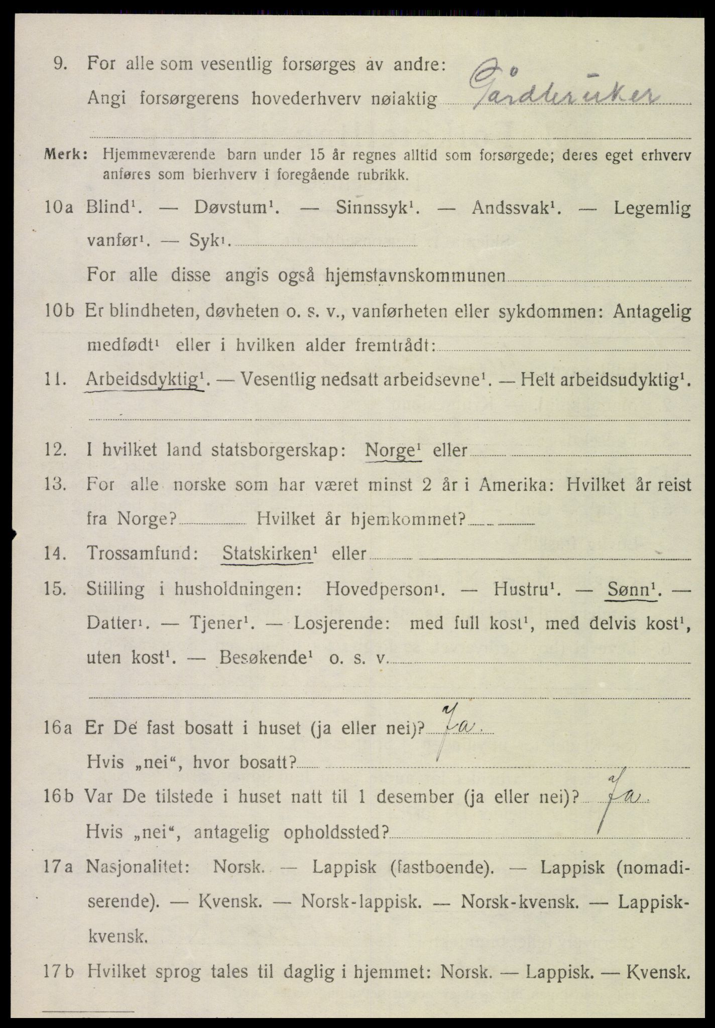 SAT, 1920 census for Brønnøy, 1920, p. 2481