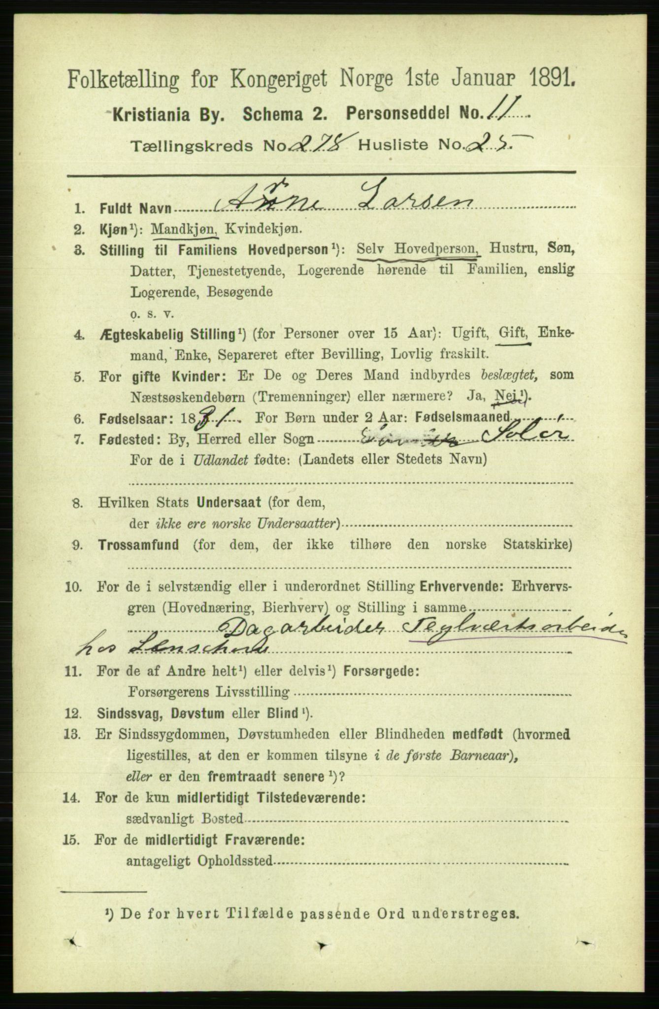 RA, 1891 census for 0301 Kristiania, 1891, p. 169222