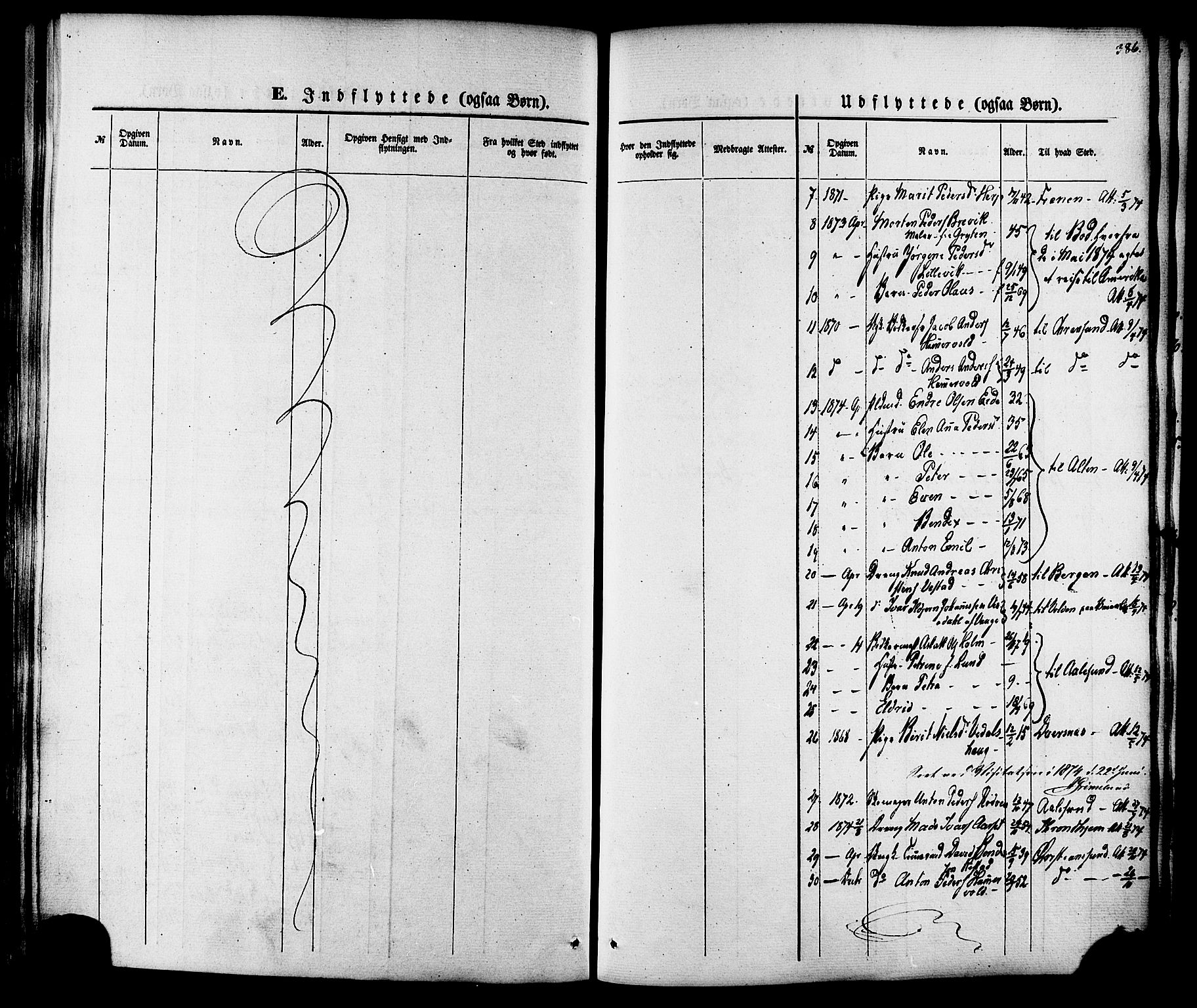 Ministerialprotokoller, klokkerbøker og fødselsregistre - Møre og Romsdal, SAT/A-1454/547/L0603: Parish register (official) no. 547A05, 1846-1877, p. 386
