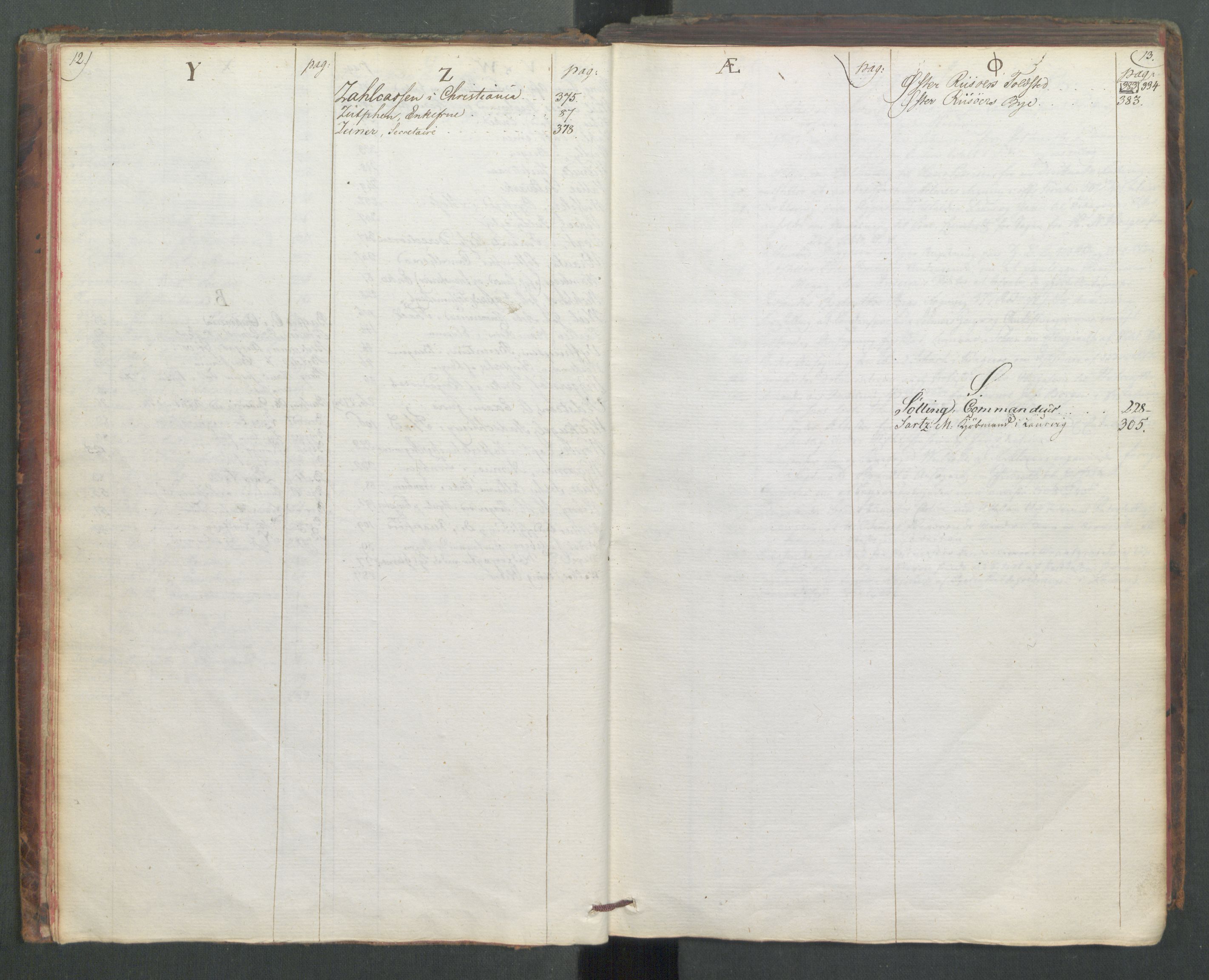 Departementene i 1814, RA/S-3899/Fa/L0009: 1. byrå - Fellesregister til journalene A og B, 1814, p. 12-13