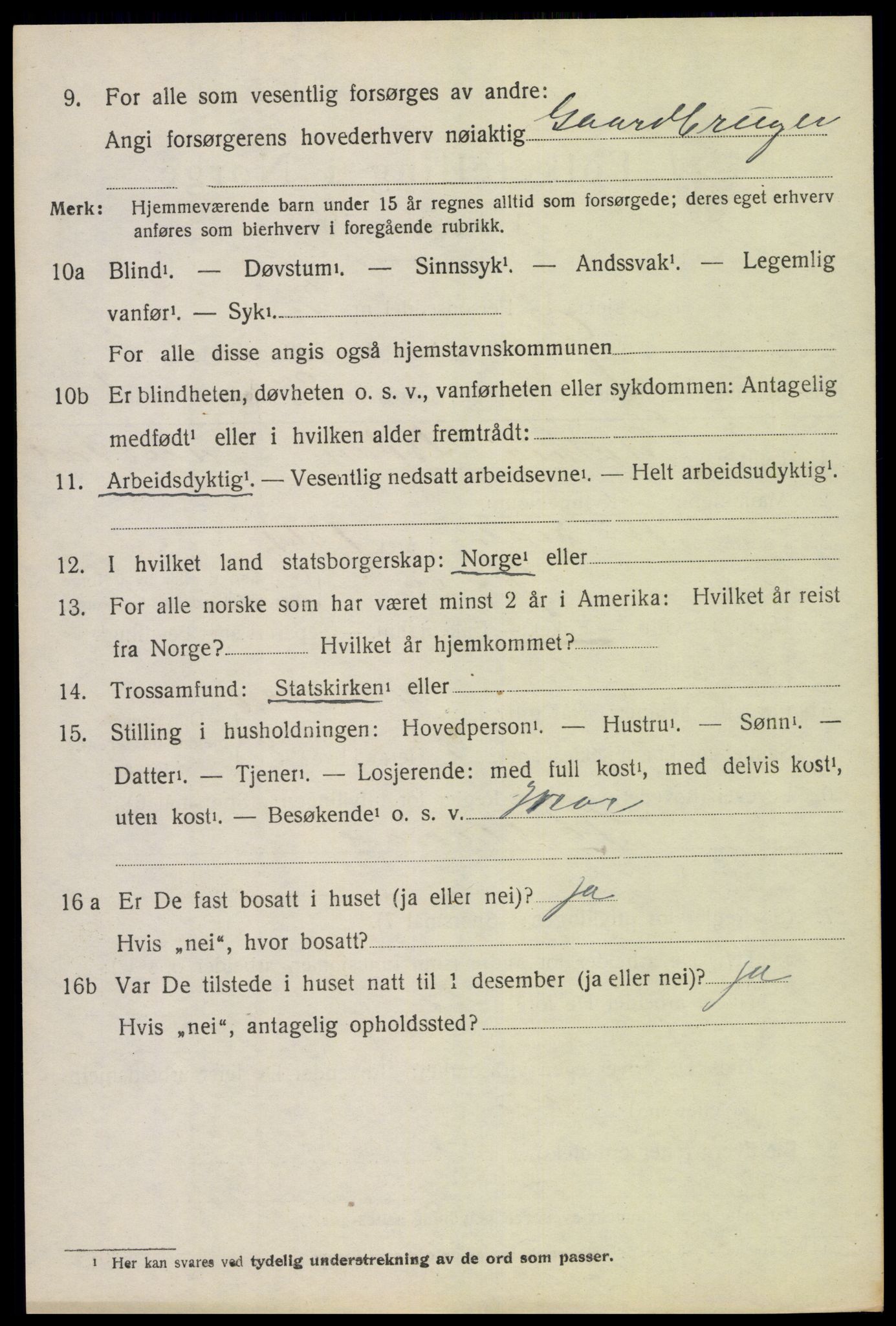 SAH, 1920 census for Øyer, 1920, p. 5007