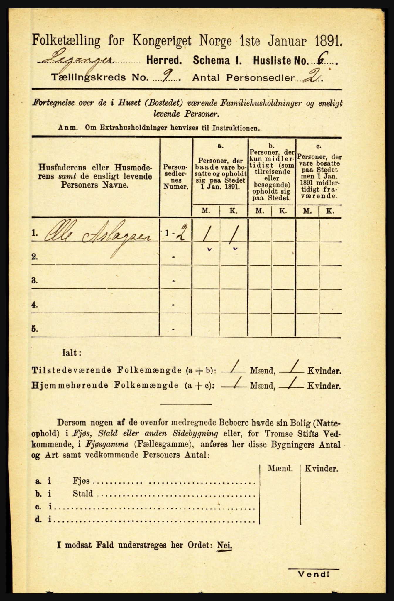 RA, 1891 census for 1419 Leikanger, 1891, p. 1748