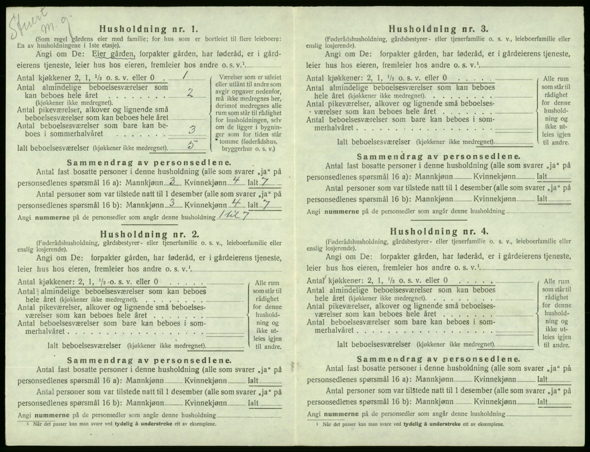 SAB, 1920 census for Ølen, 1920, p. 551